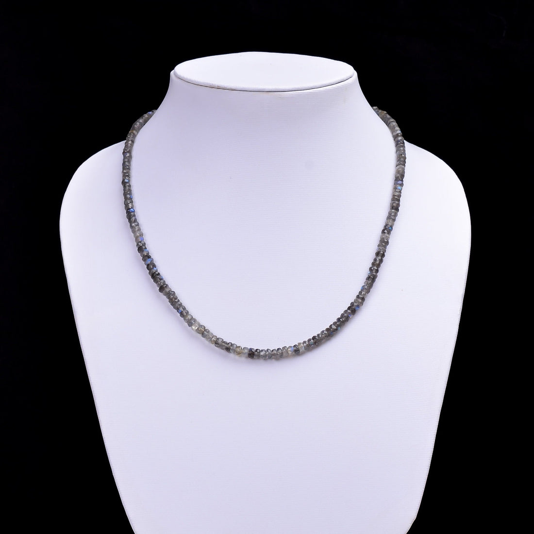 labradorite natural gemstone rondelle shape faceted beads necklace 
