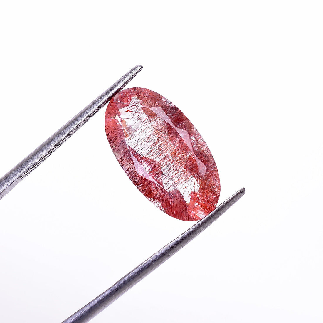 elestial quartz oval shape facet natural loose gemstone