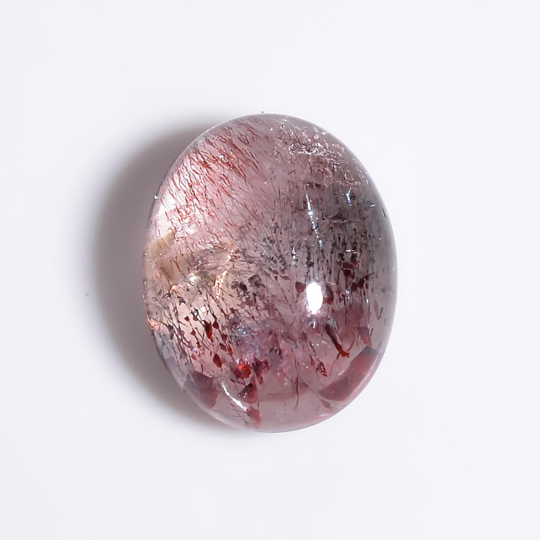 elestial quartz natural oval shape cabochon loose gemstone