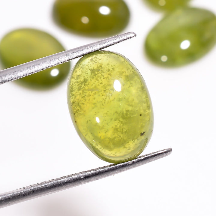 vesuvianite oval shape cabochon loose gemstone 5 pcs lot
