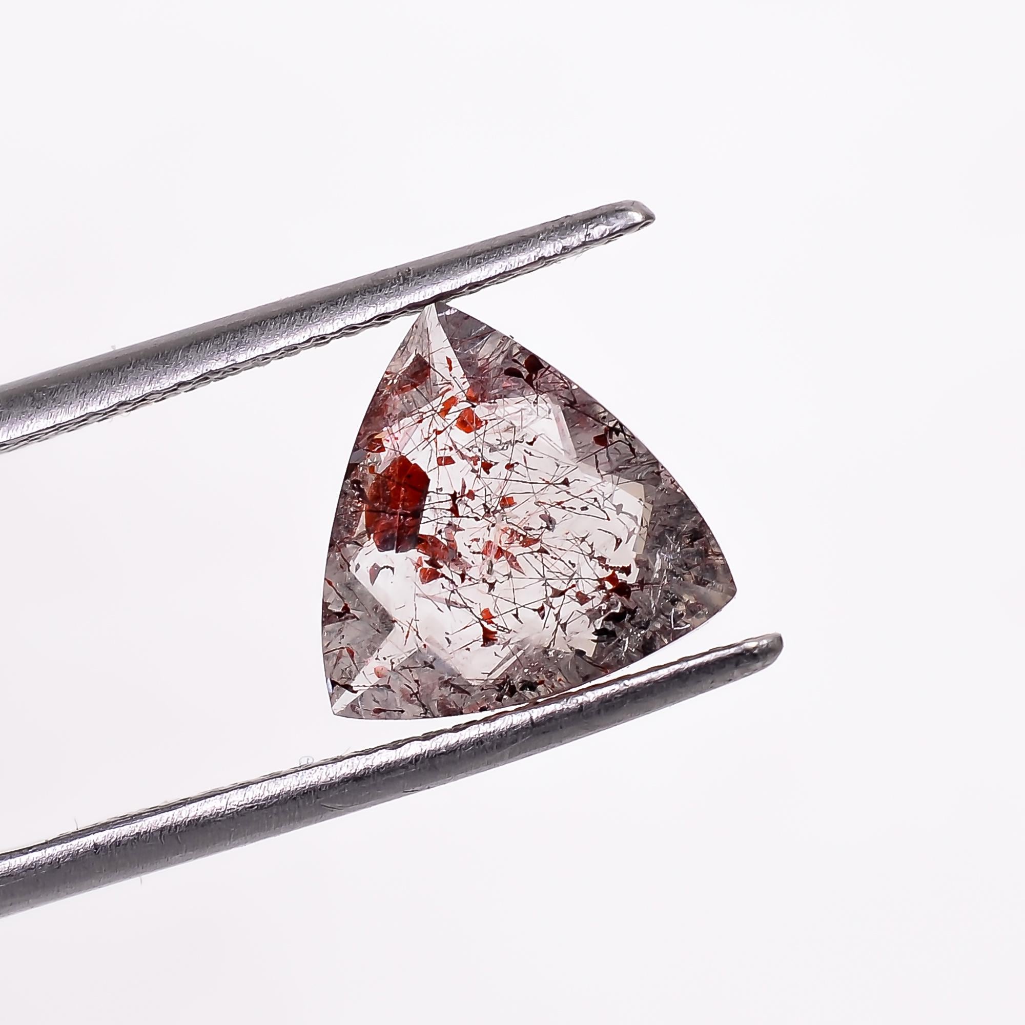 elestial quartz triangle shape cut stone loose gemstone