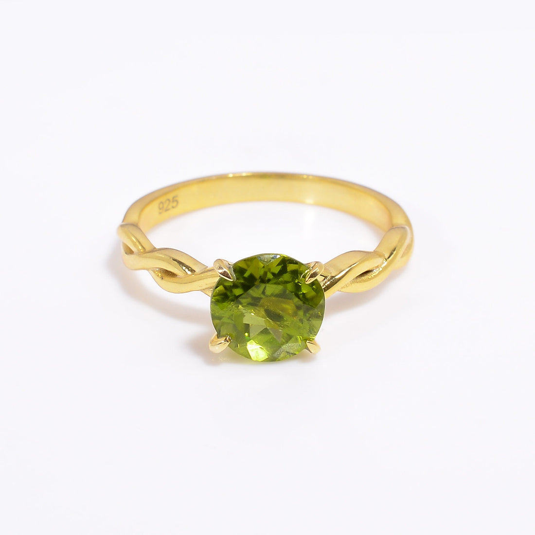 natural peridot round shape ethnic style handmade ring 925 sterling silver 14k gold plated ring 10 25 us 3 3 gms y 7784