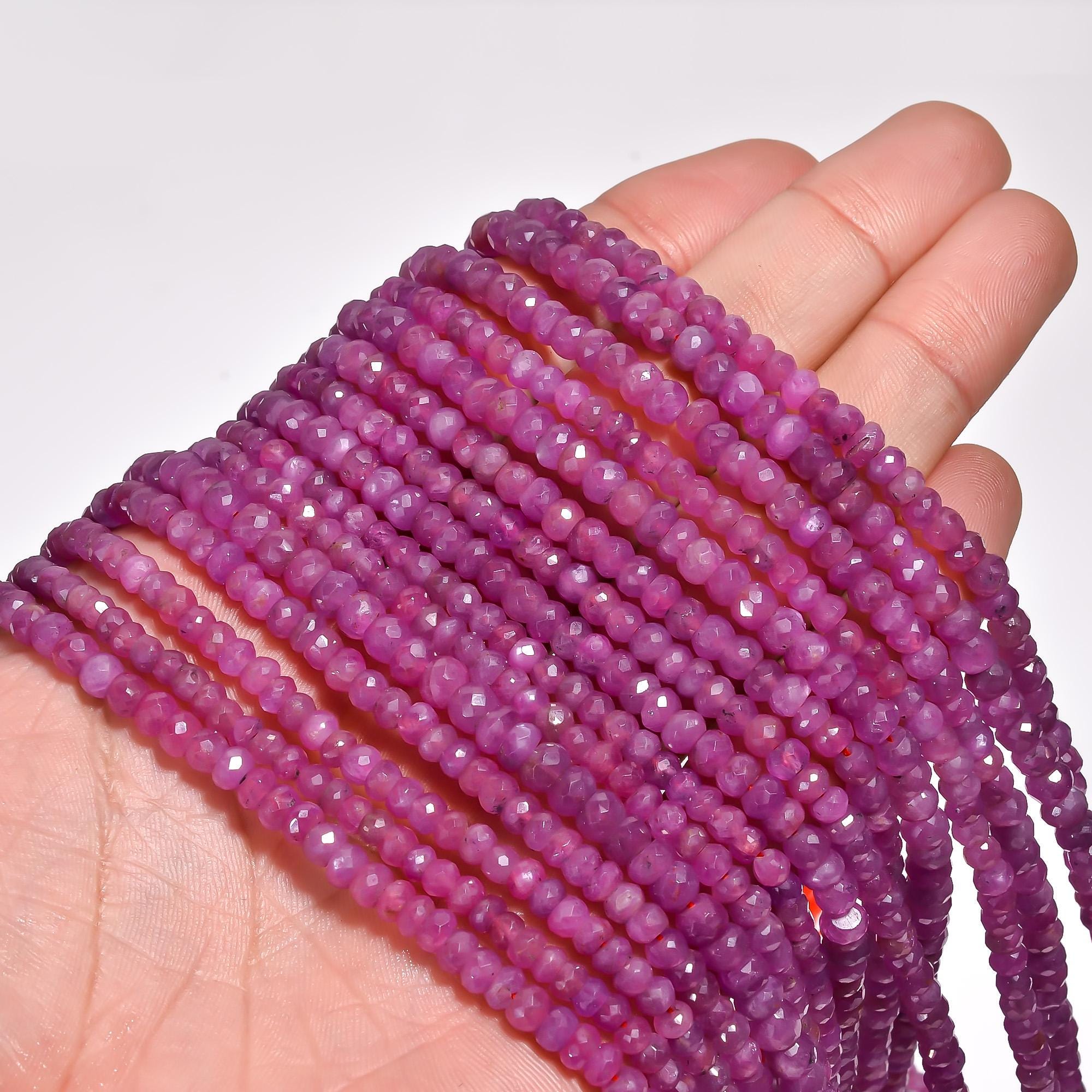 ruby natural gemstone rondelle shape faceted 