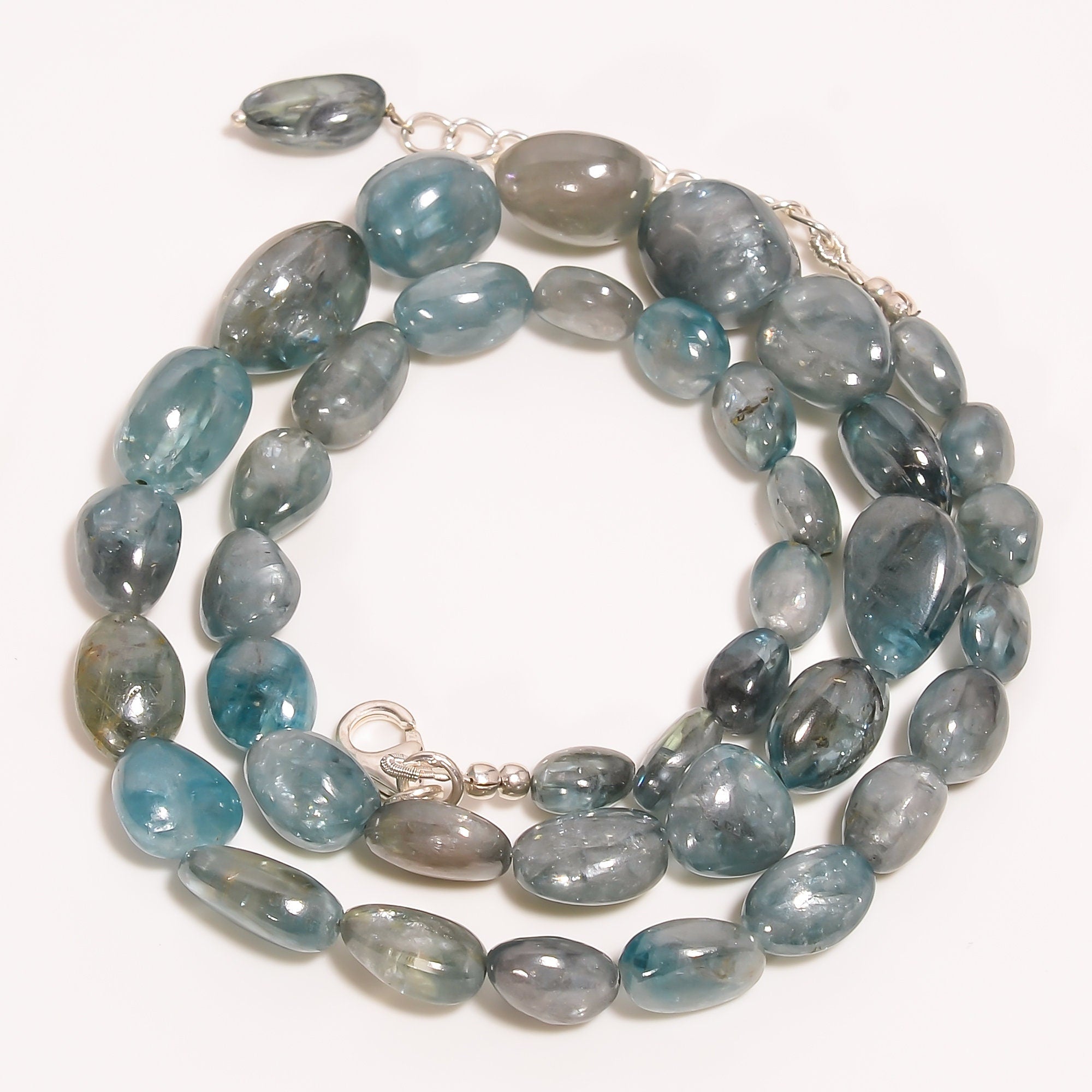 zircon natural gemstone tumbled shape smooth beads necklace 