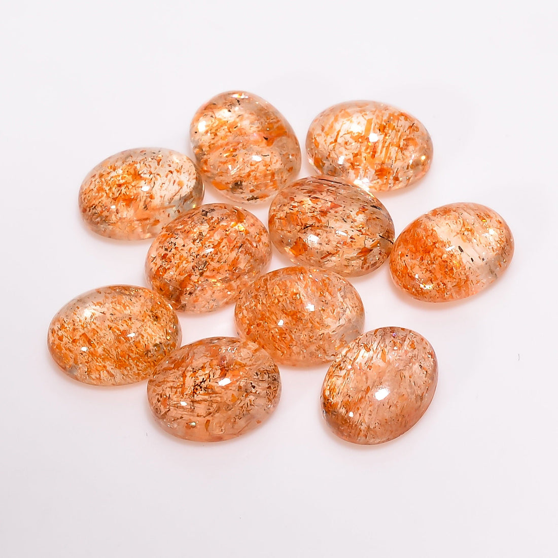 sunstone oval shape cabochon natural loose gemstone 10 pcs lot