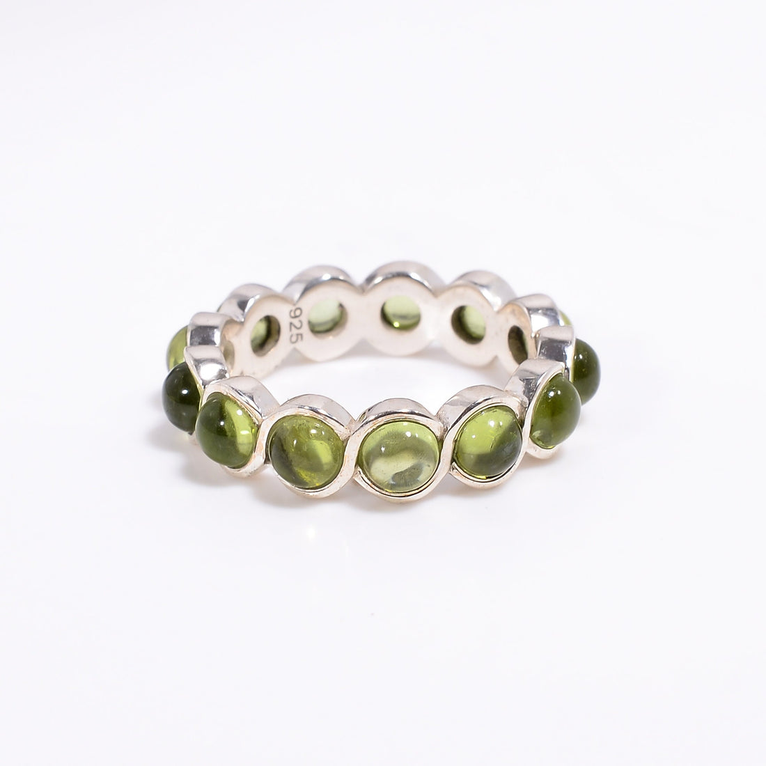 natural peridot round shape ethnic style handmade ring 925 sterling silver ring y 7788