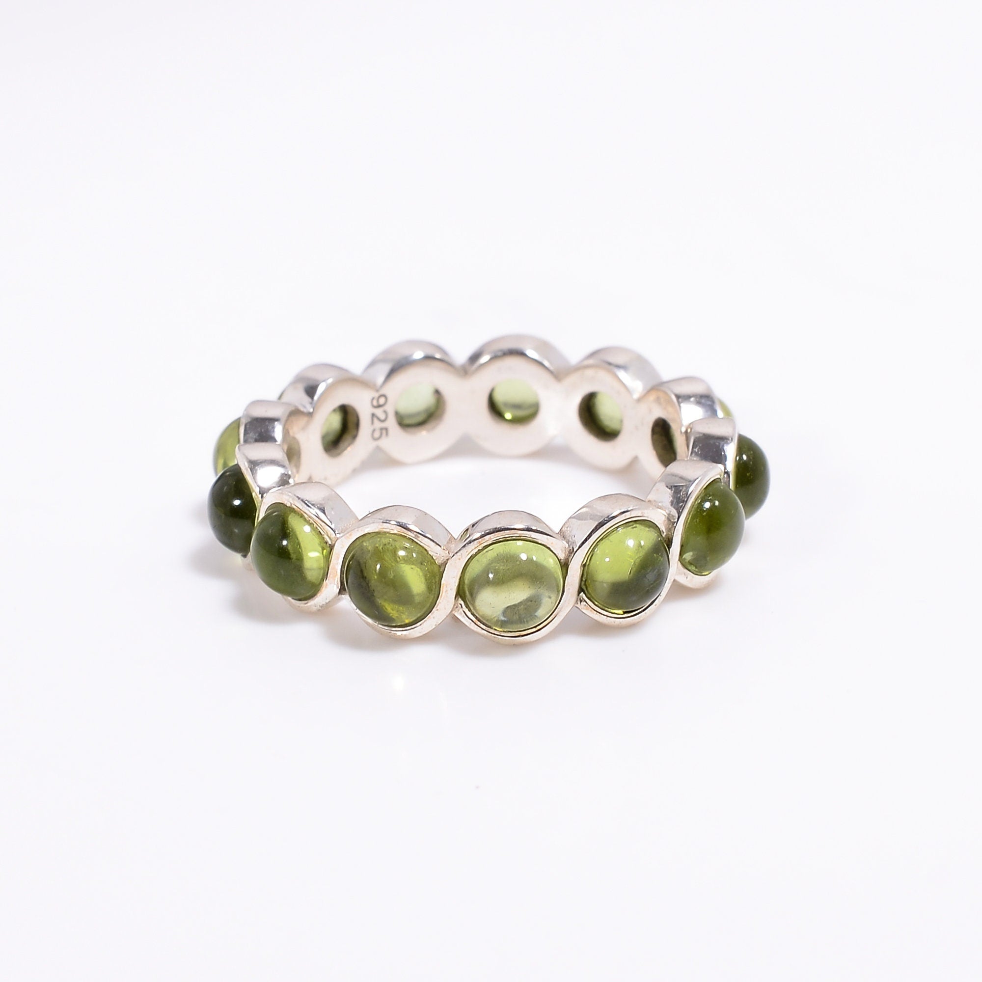 natural peridot round shape ethnic style handmade ring 925 sterling silver ring y 7788
