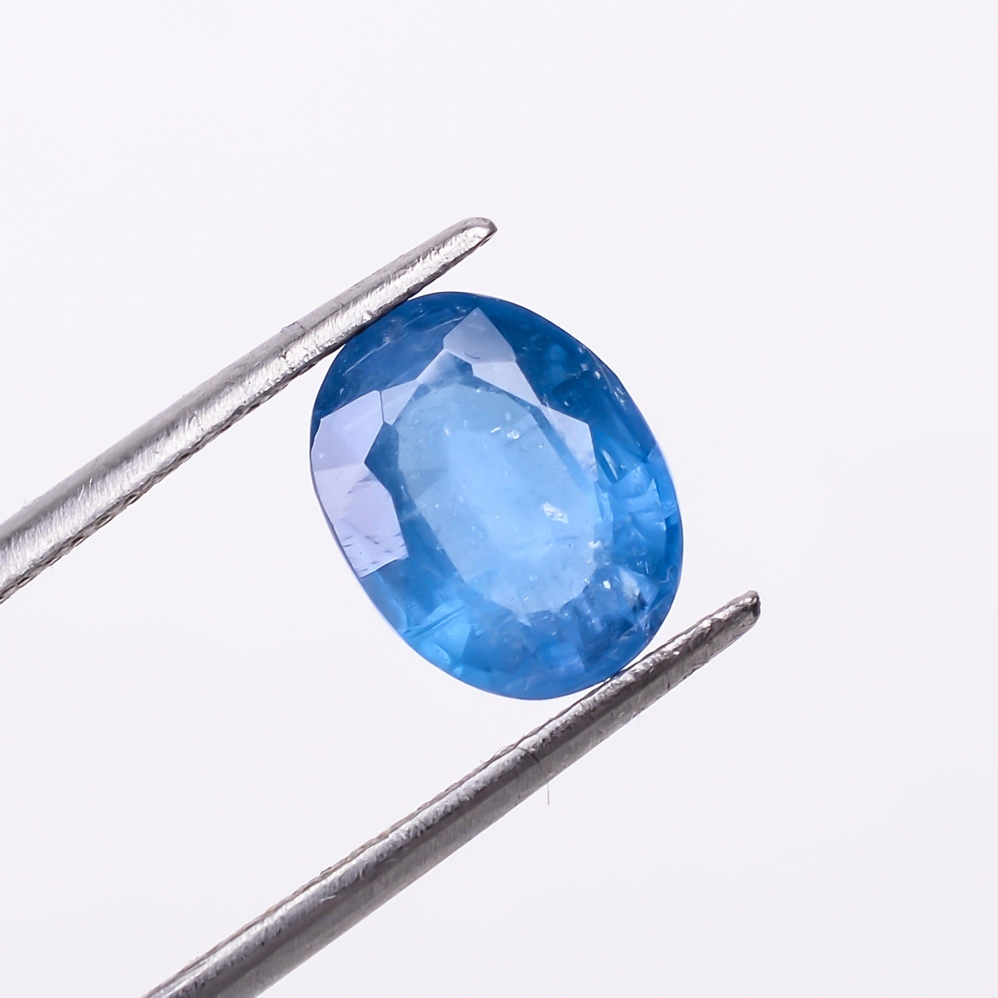 natural blue kyanite oval shape cut stone loose gemstone