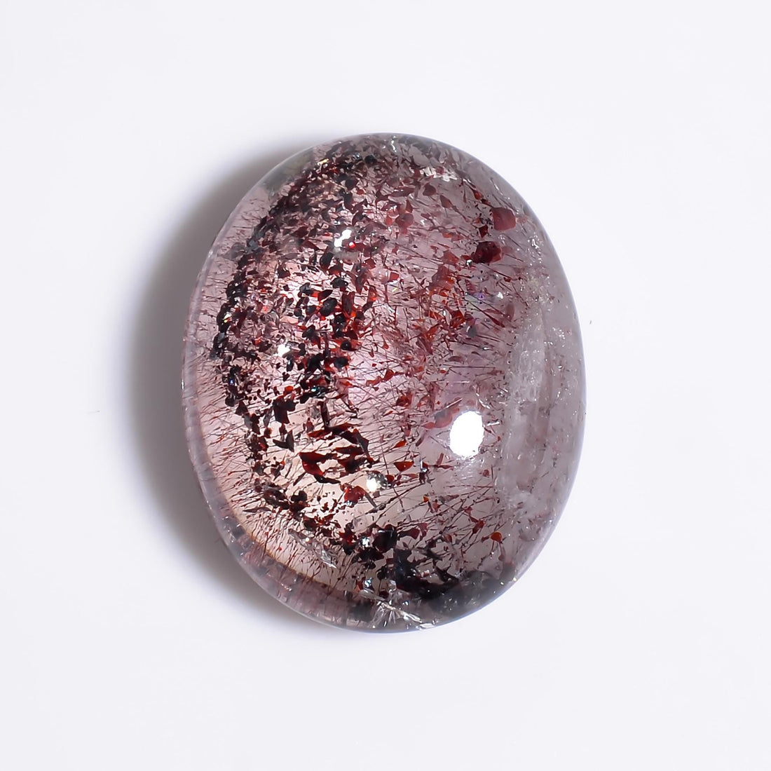 elestial quartz natural oval shape cabochon loose gemstone