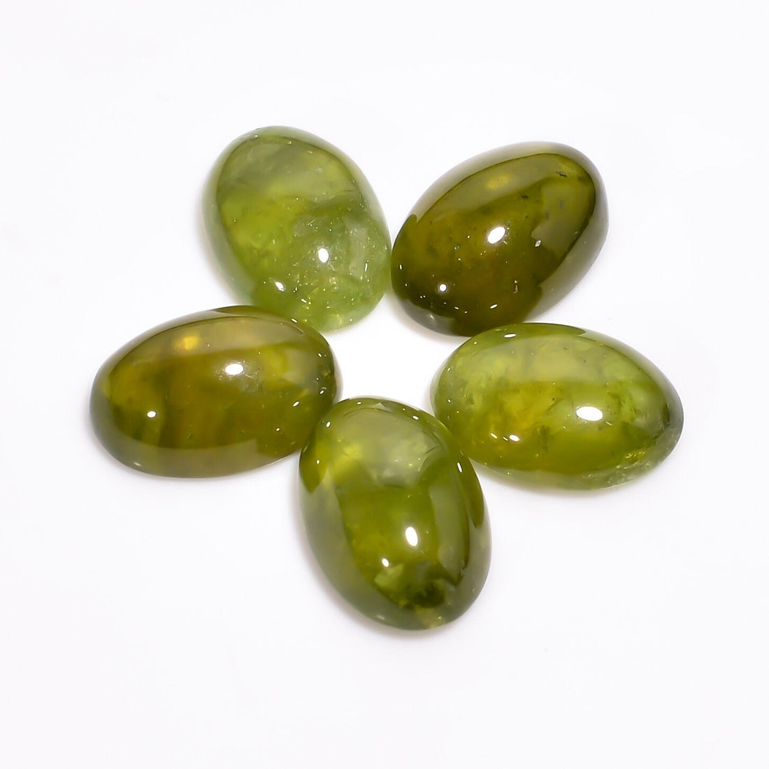 vesuvianite idocrase oval shape cabochon loose gemstone 5 pcs lot