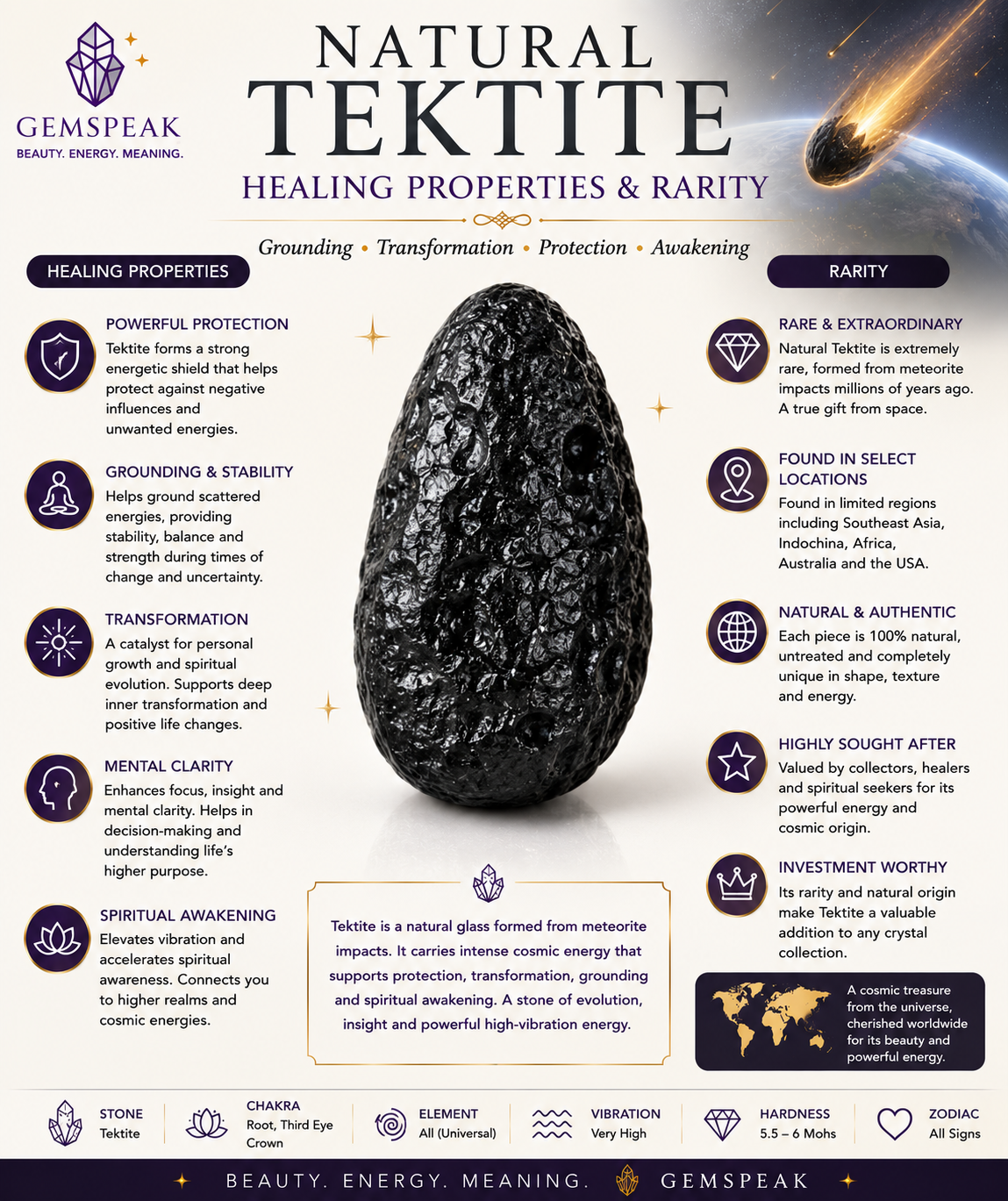 Tektite Fancy Shape Rough, Natural Loose Gemstone For Making Jewelry 33 Ct. 35X15X12 mm Y-3841