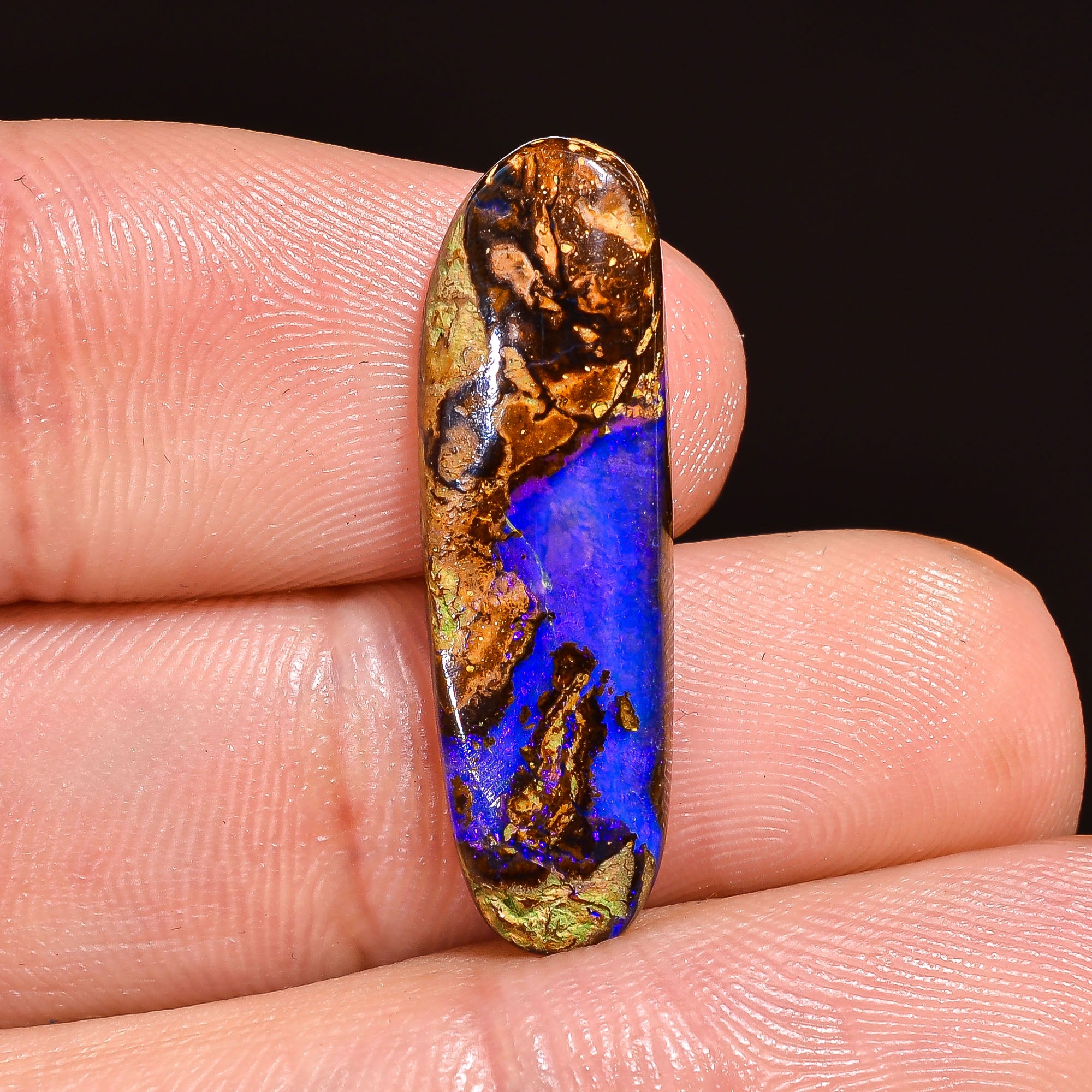 Natural Boulder Opal Oval Shape Cabochon Loose Gemstone 25X7X2 mm 6.5 Ct. OP-197