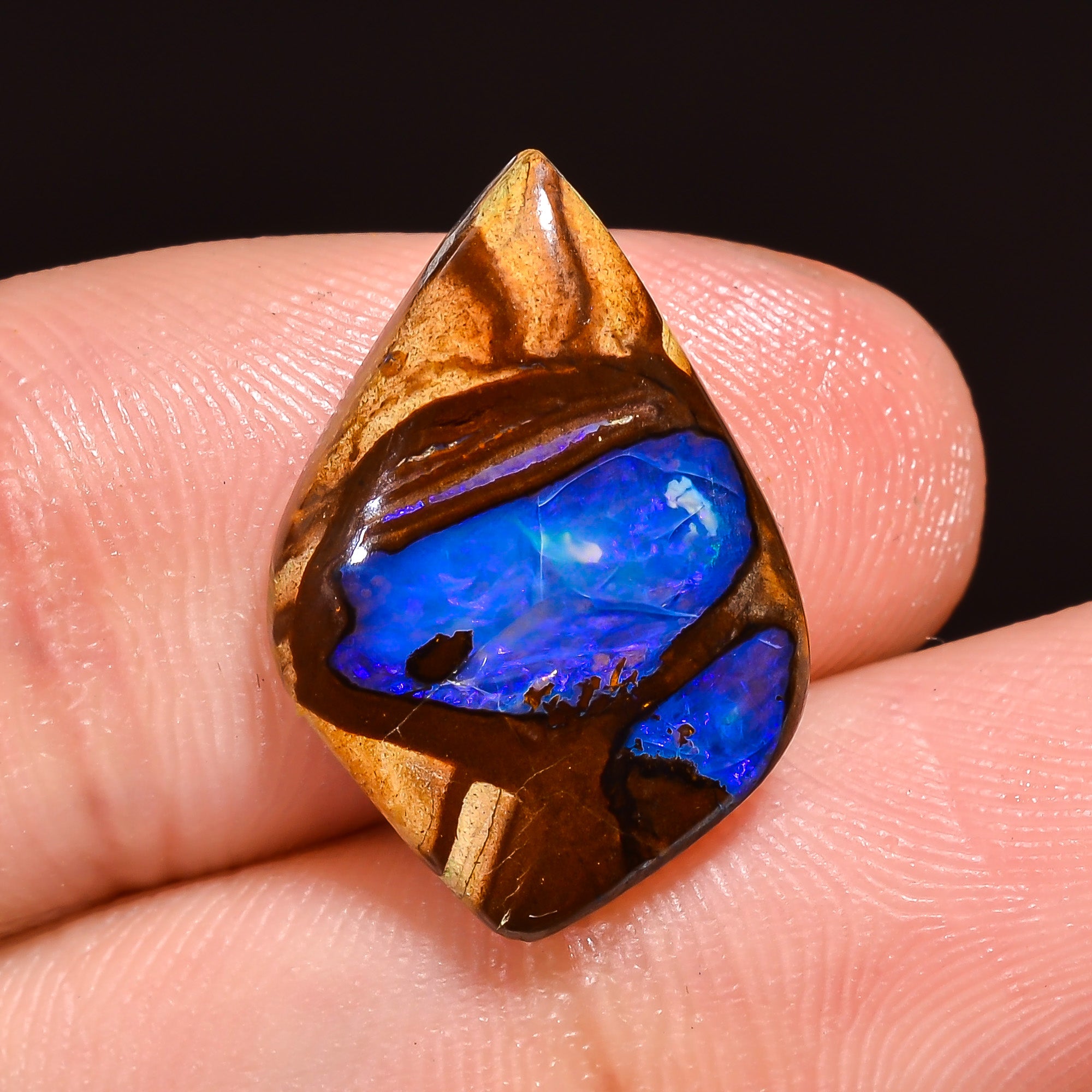 Natural Boulder Opal Fancy Shape Cabochon Loose Gemstone 17X11X3 mm 6.5 Ct.OP-199