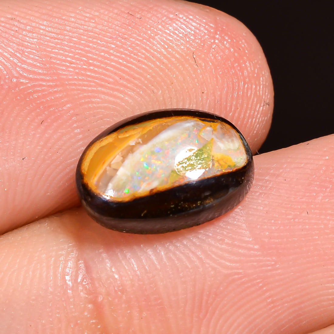 Natural Boulder Opal Oval Shape Cabochon Loose Gemstone 10X6X3 mm 3 Ct.OP-204