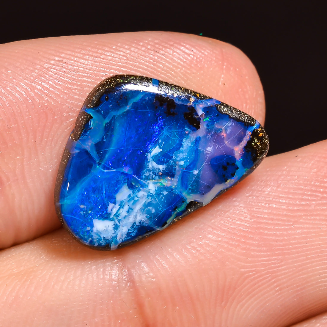 Natural Boulder Opal Fancy Shape Cabochon Loose Gemstone 16X11X2 mm 6 Ct.OP-208
