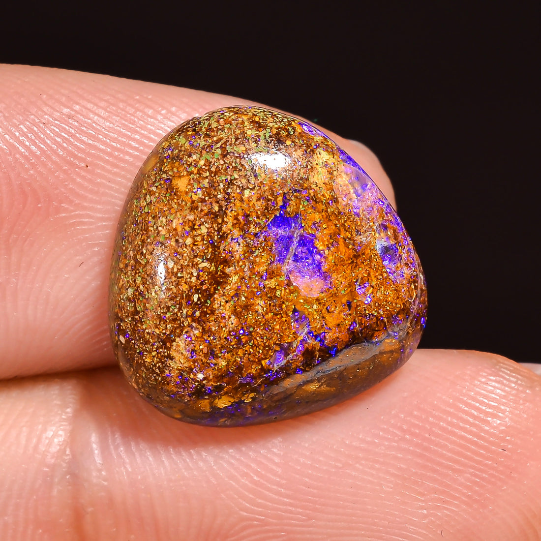 Natural Boulder Opal Heart Shape Cabochon Loose Gemstone 14X14X4 mm 8.5 Ct.OP-209