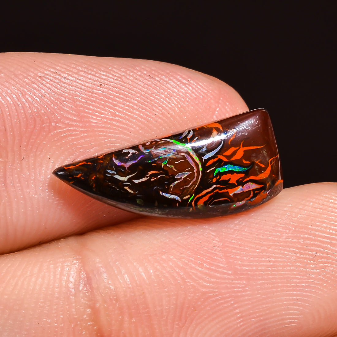 Natural Boulder Opal Fancy Shape Cabochon Loose Gemstone 15X6X2 mm 4 Ct.OP-212