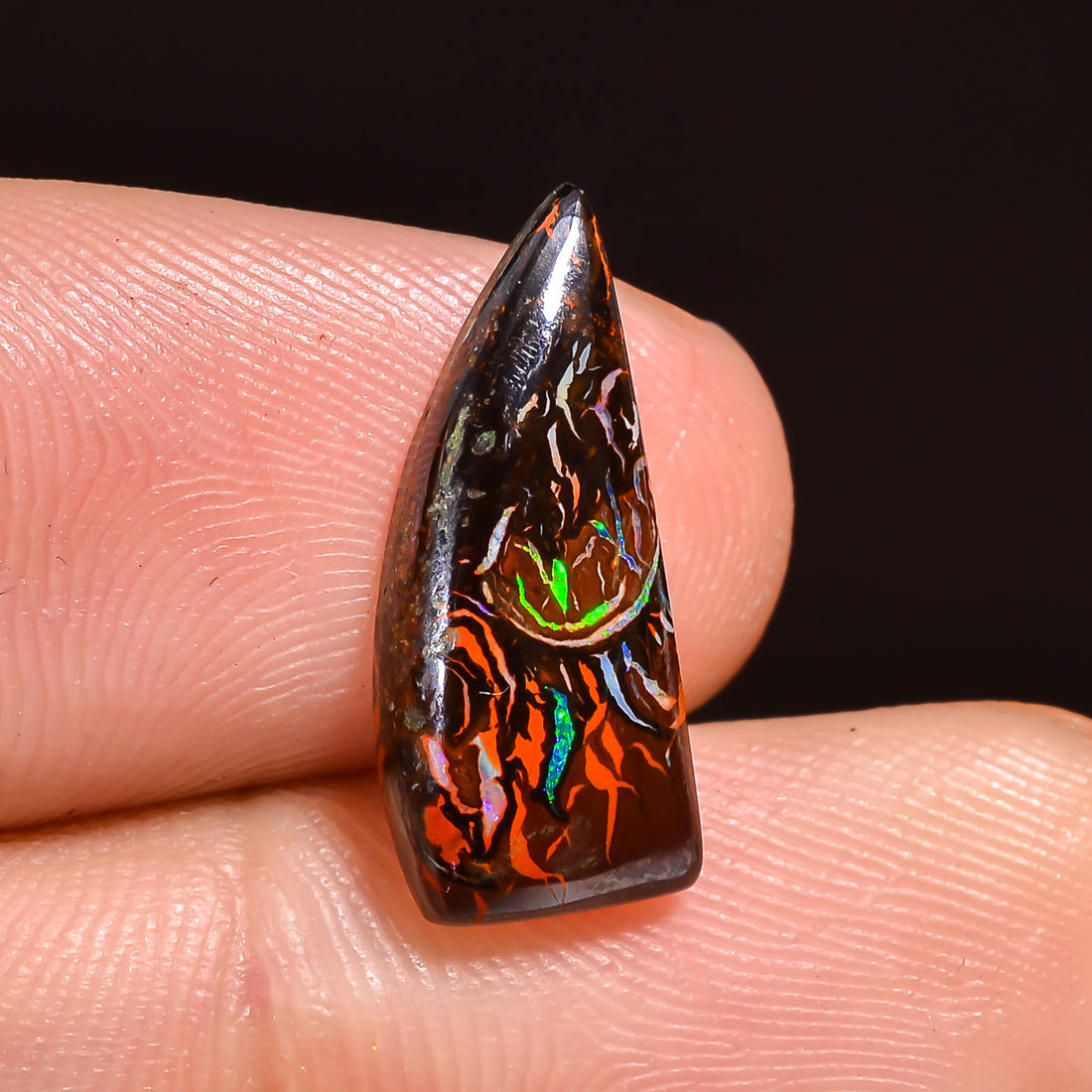Natural Boulder Opal Fancy Shape Cabochon Loose Gemstone 15X6X2 mm 4 Ct.OP-212