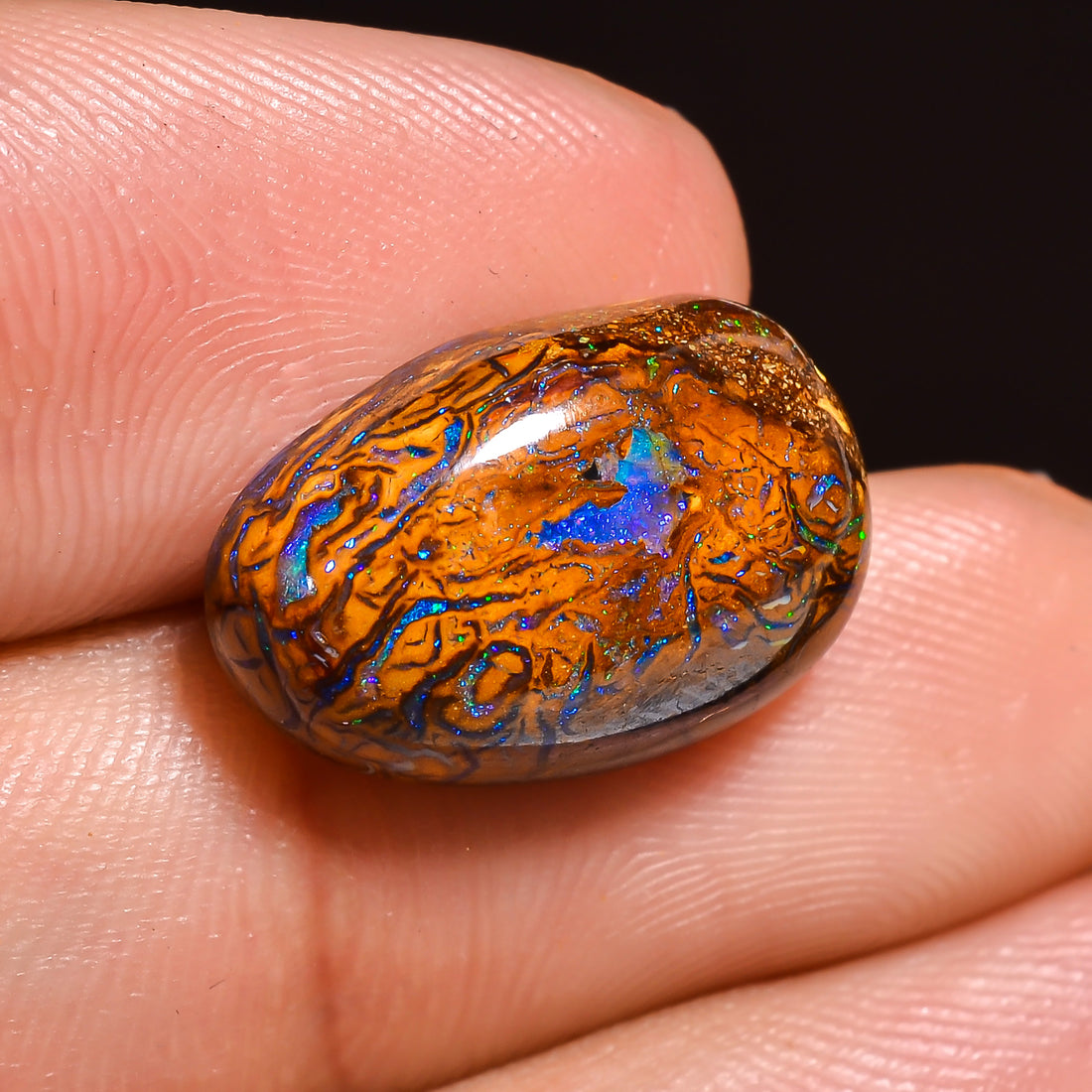 Natural Boulder Opal Fancy Shape Cabochon Loose Gemstone 15X10X5 mm 8.5 Ct.OP-213