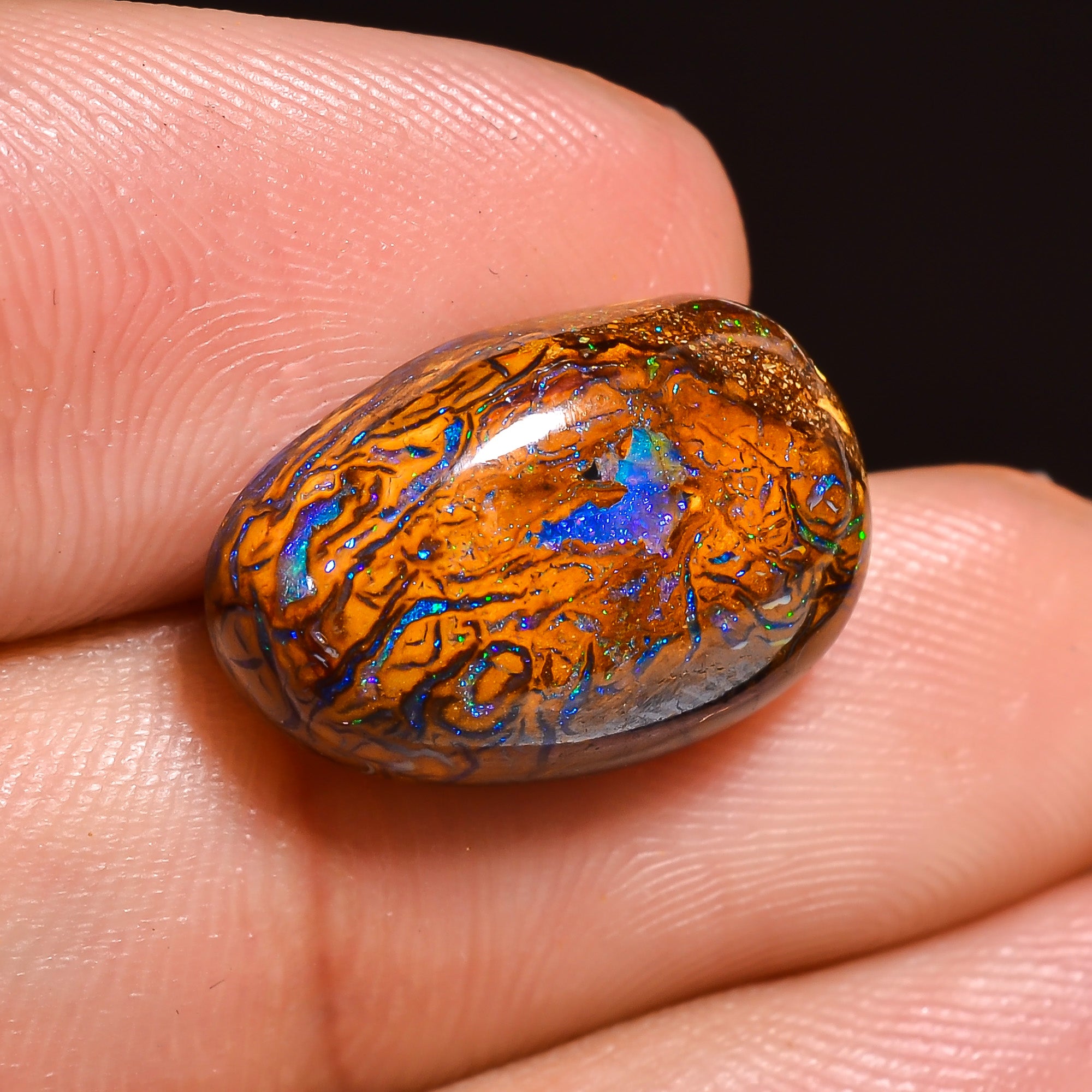 Natural Boulder Opal Fancy Shape Cabochon Loose Gemstone 15X10X5 mm 8.5 Ct.OP-213