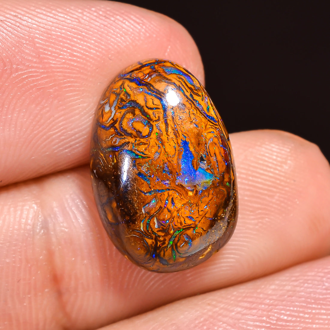 Natural Boulder Opal Fancy Shape Cabochon Loose Gemstone 15X10X5 mm 8.5 Ct.OP-213
