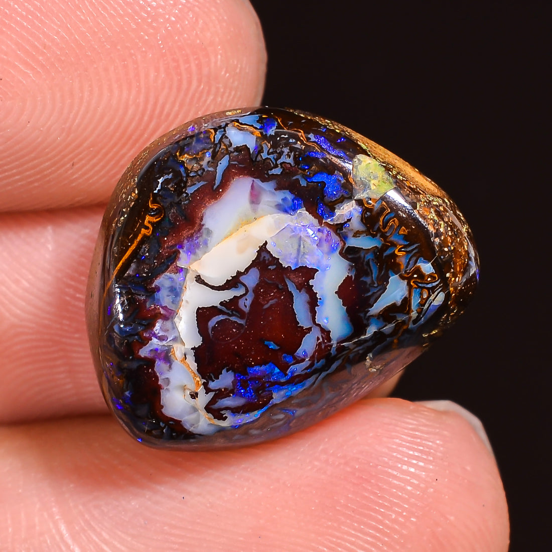 Natural Boulder Opal Fancy Shape Cabochon Loose Gemstone 16X14X5 mm 14.5 Ct.OP-220