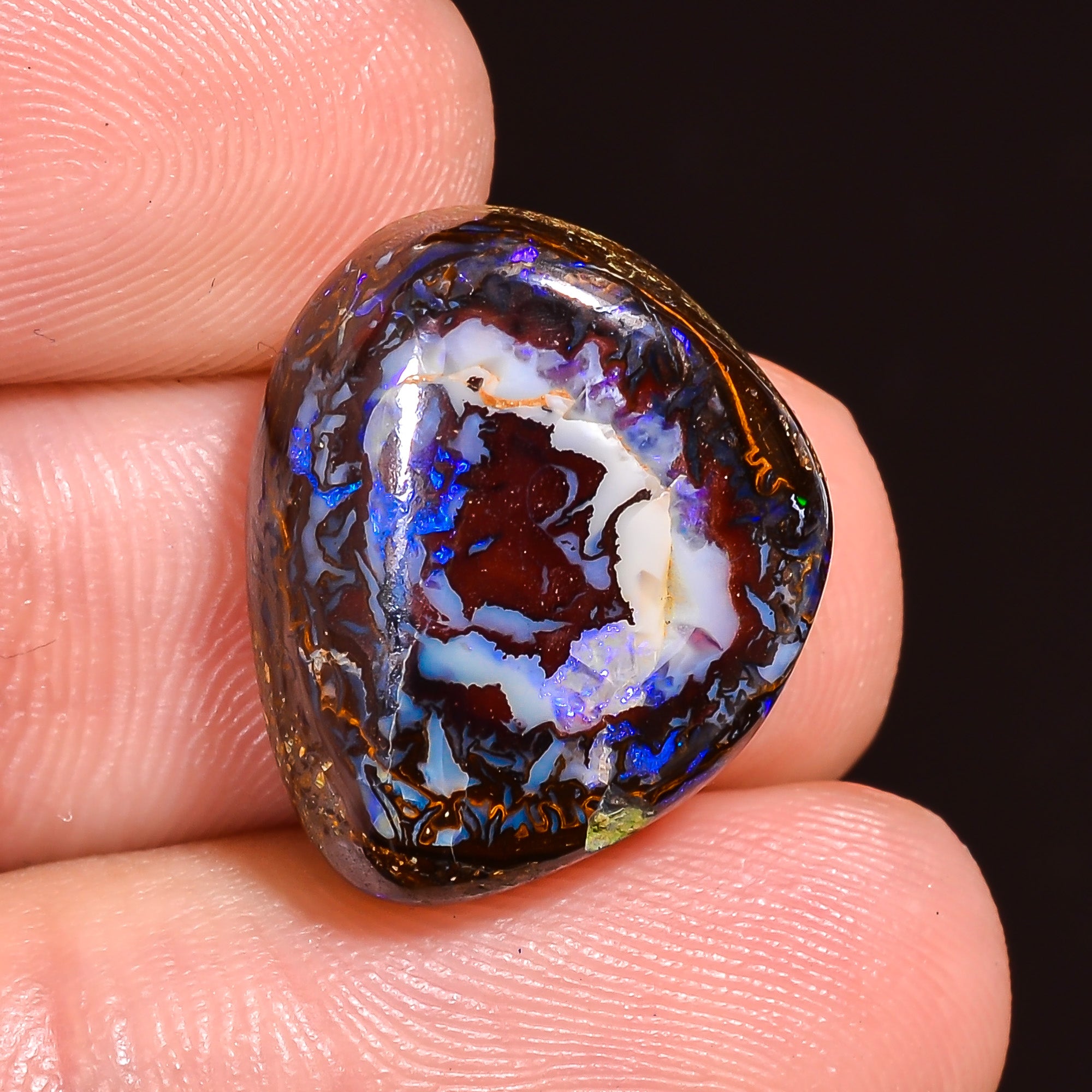 Natural Boulder Opal Fancy Shape Cabochon Loose Gemstone 16X14X5 mm 14.5 Ct.OP-220