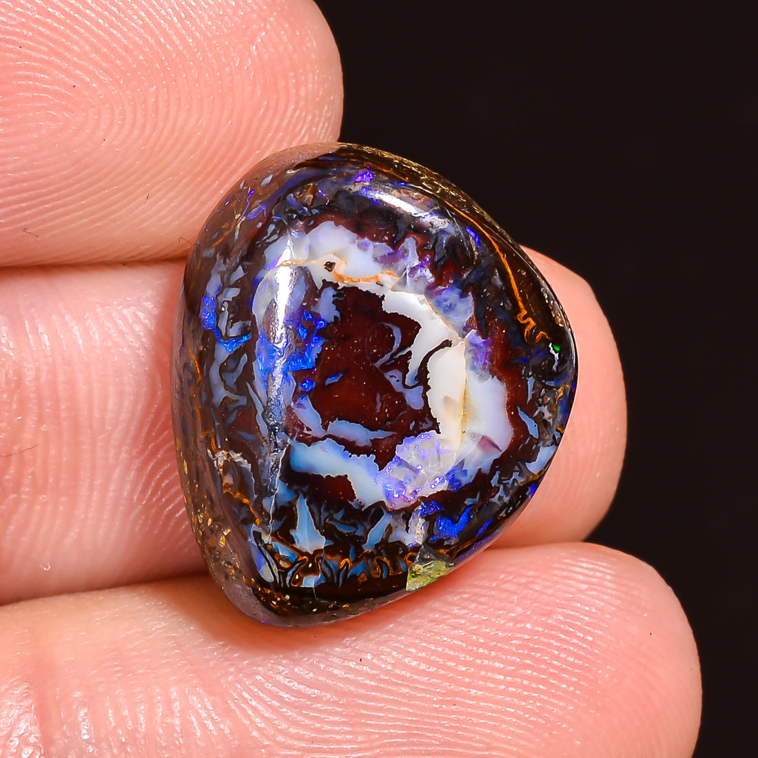 Natural Boulder Opal Fancy Shape Cabochon Loose Gemstone 16X14X5 mm 14.5 Ct.OP-220