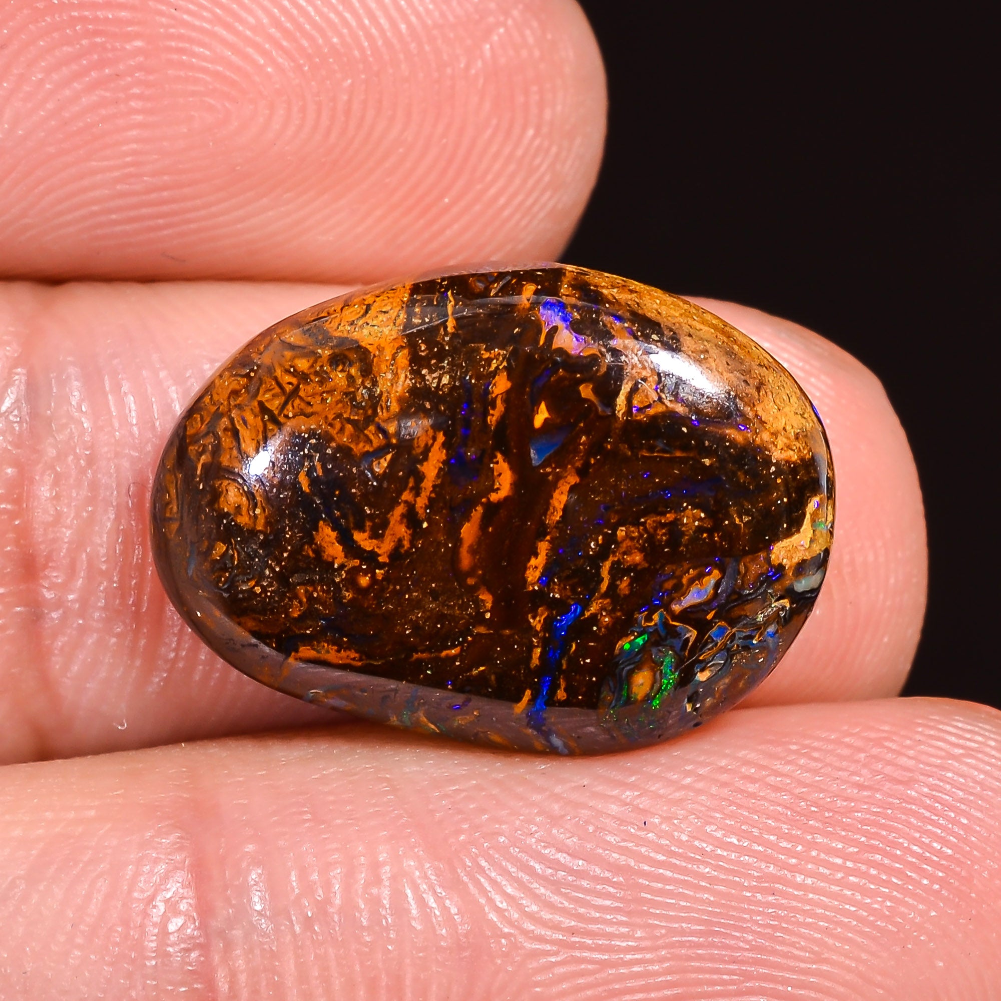 Natural Boulder Opal Fancy Shape Cabochon Loose Gemstone 17X12X3 mm 10 Ct.OP-221