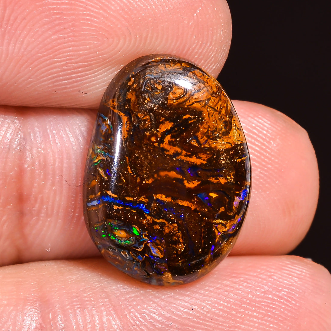 Natural Boulder Opal Fancy Shape Cabochon Loose Gemstone 17X12X3 mm 10 Ct.OP-221