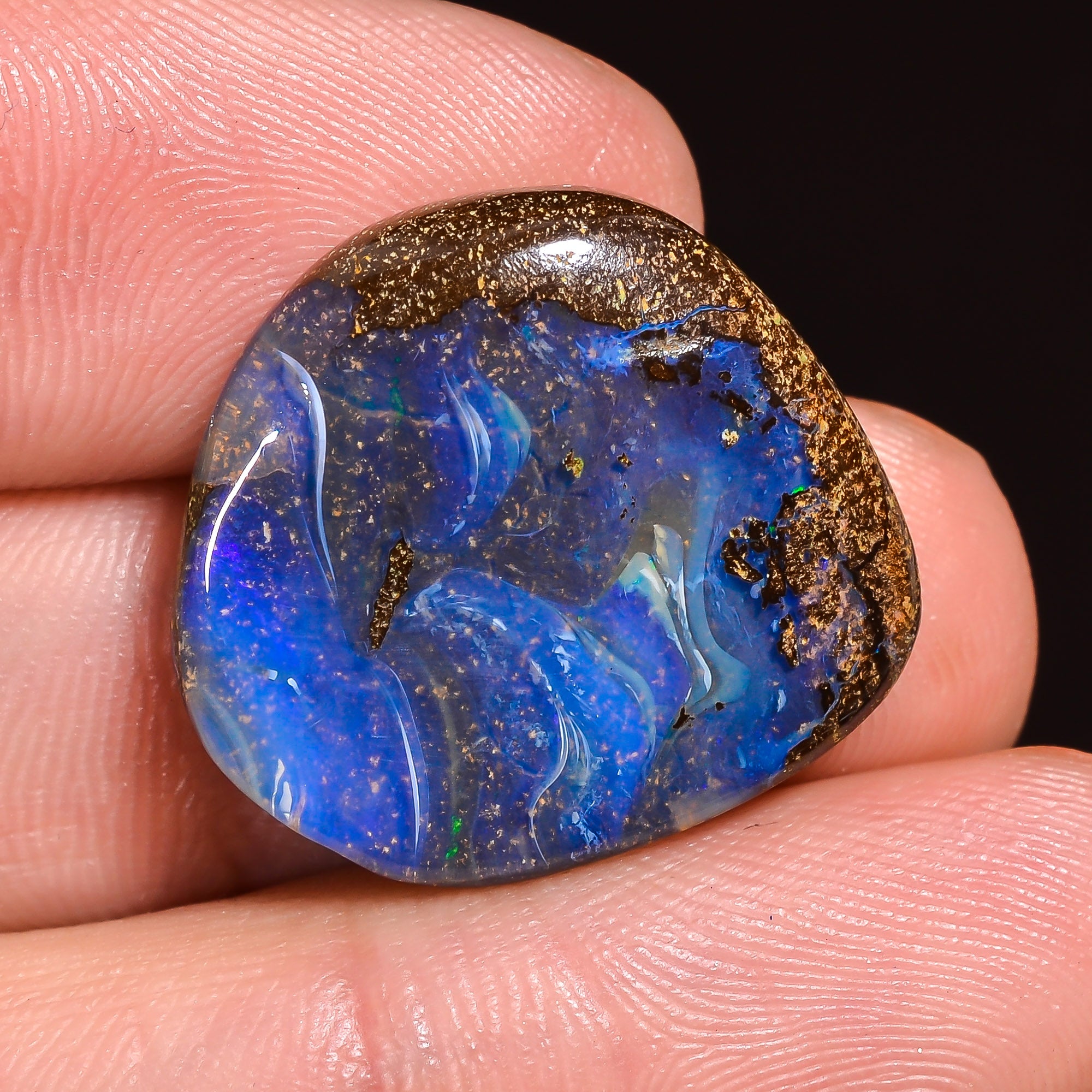 Natural Boulder Opal Fancy Shape Cabochon Loose Gemstone 20X19X4 mm 17 Ct.OP-222