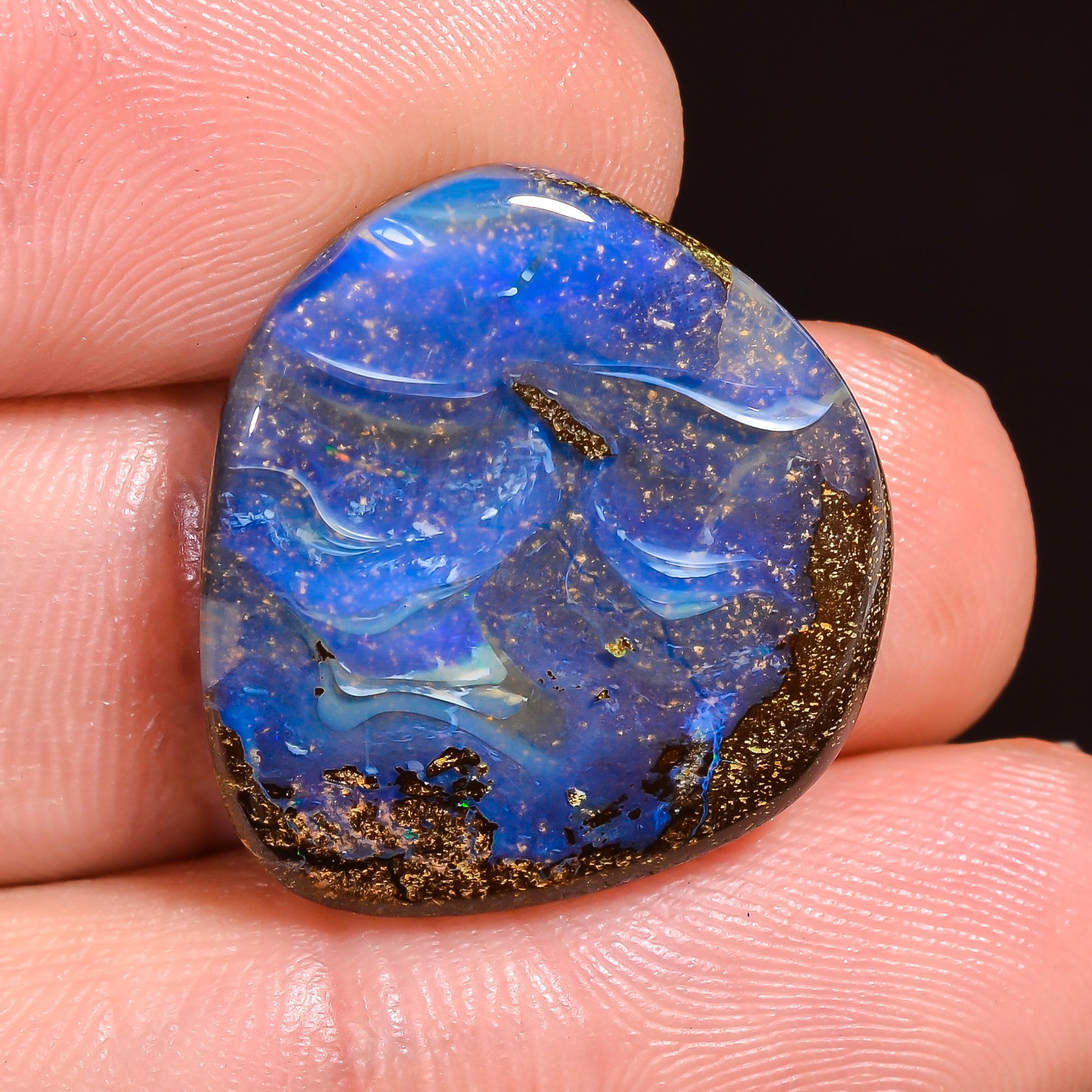 Natural Boulder Opal Fancy Shape Cabochon Loose Gemstone 20X19X4 mm 17 Ct.OP-222