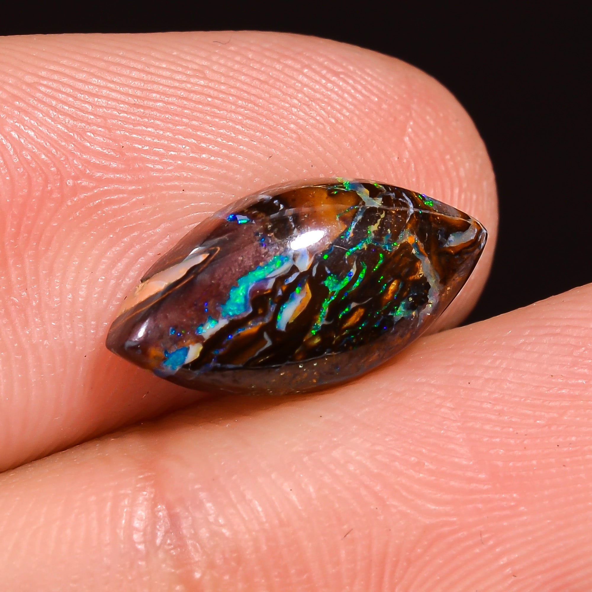 Natural Boulder Opal Marquise Shape Cabochon Loose Gemstone 13X6X3 mm 3.5 Ct.OP-235