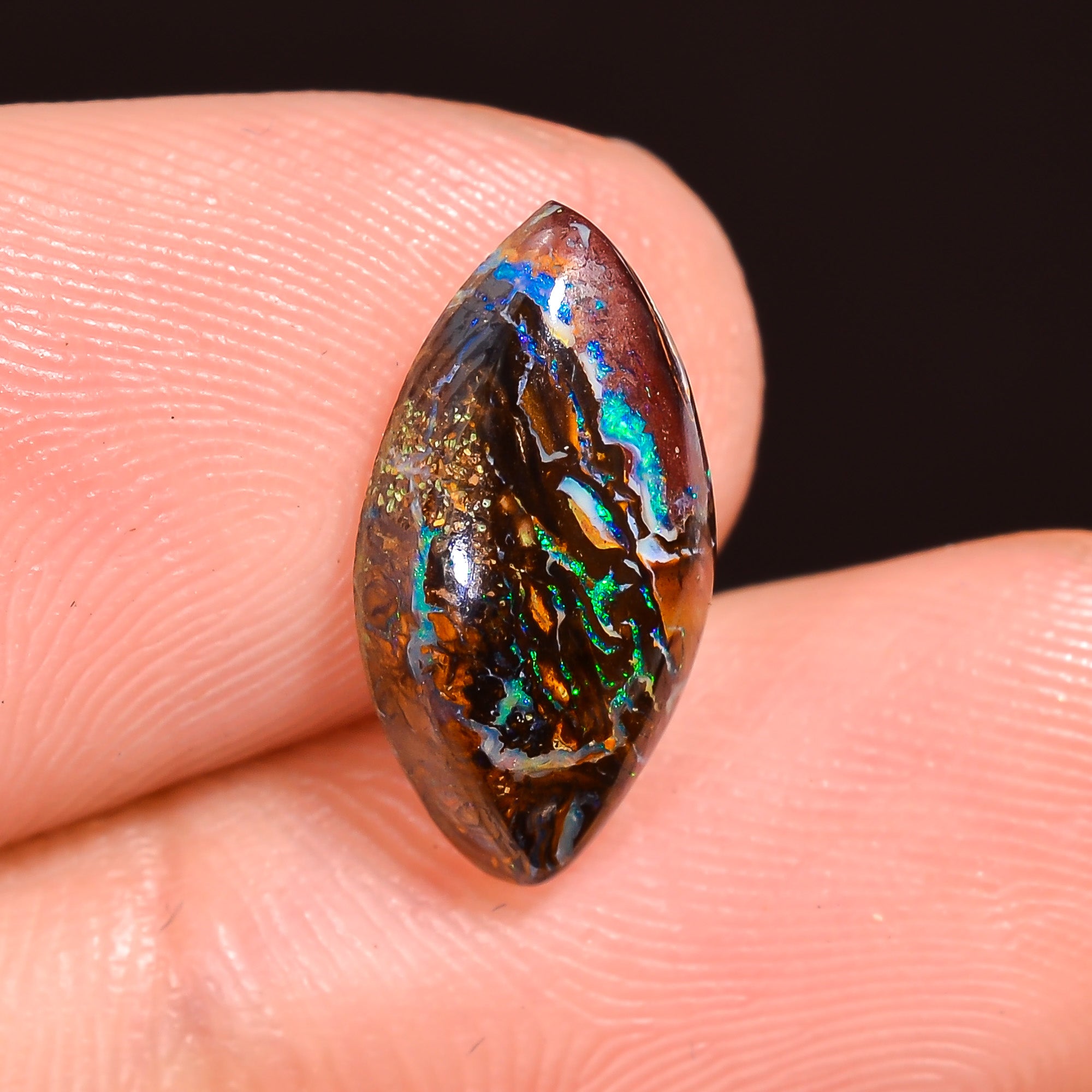 Natural Boulder Opal Marquise Shape Cabochon Loose Gemstone 13X6X3 mm 3.5 Ct.OP-235