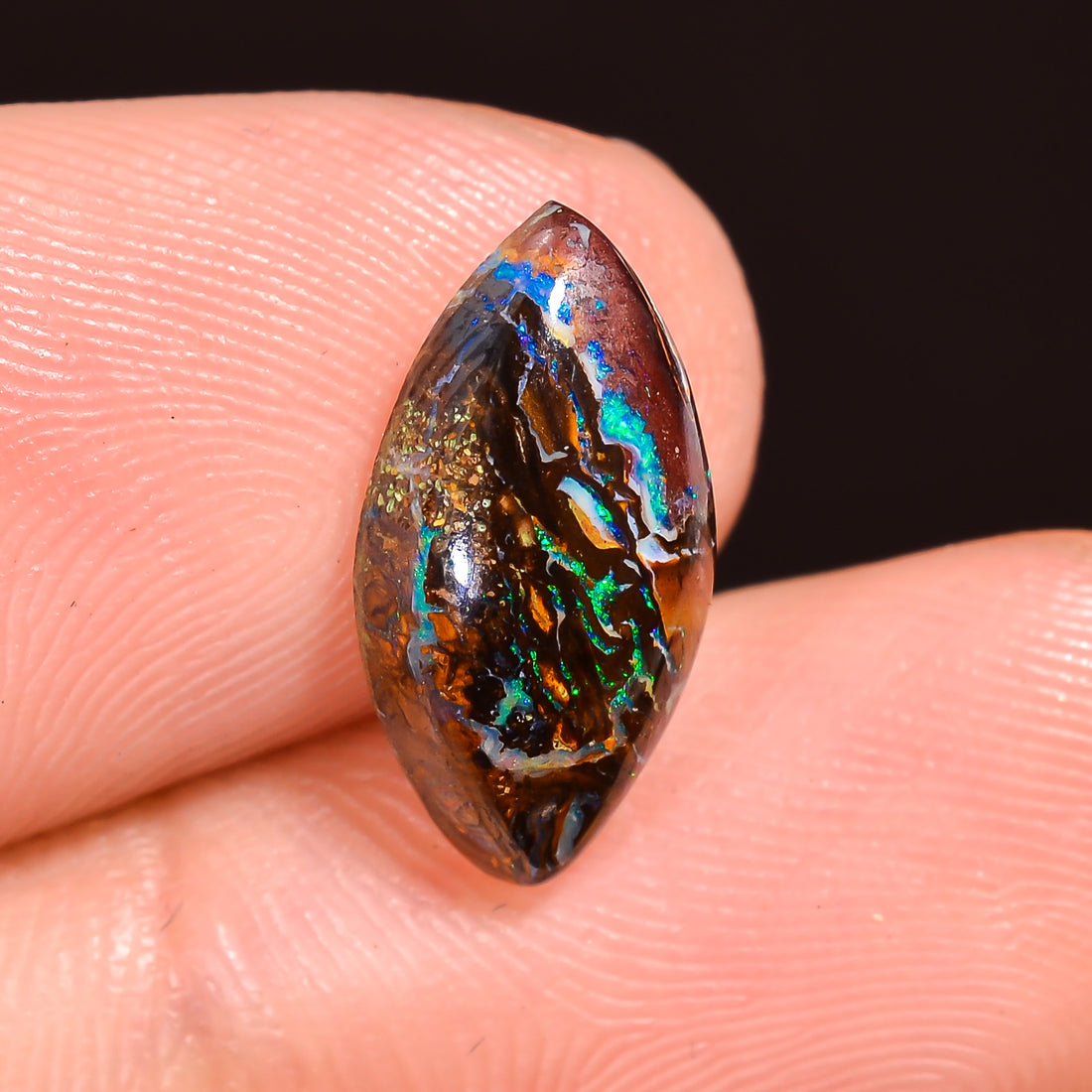 Natural Boulder Opal Marquise Shape Cabochon Loose Gemstone 13X6X3 mm 3.5 Ct.OP-235