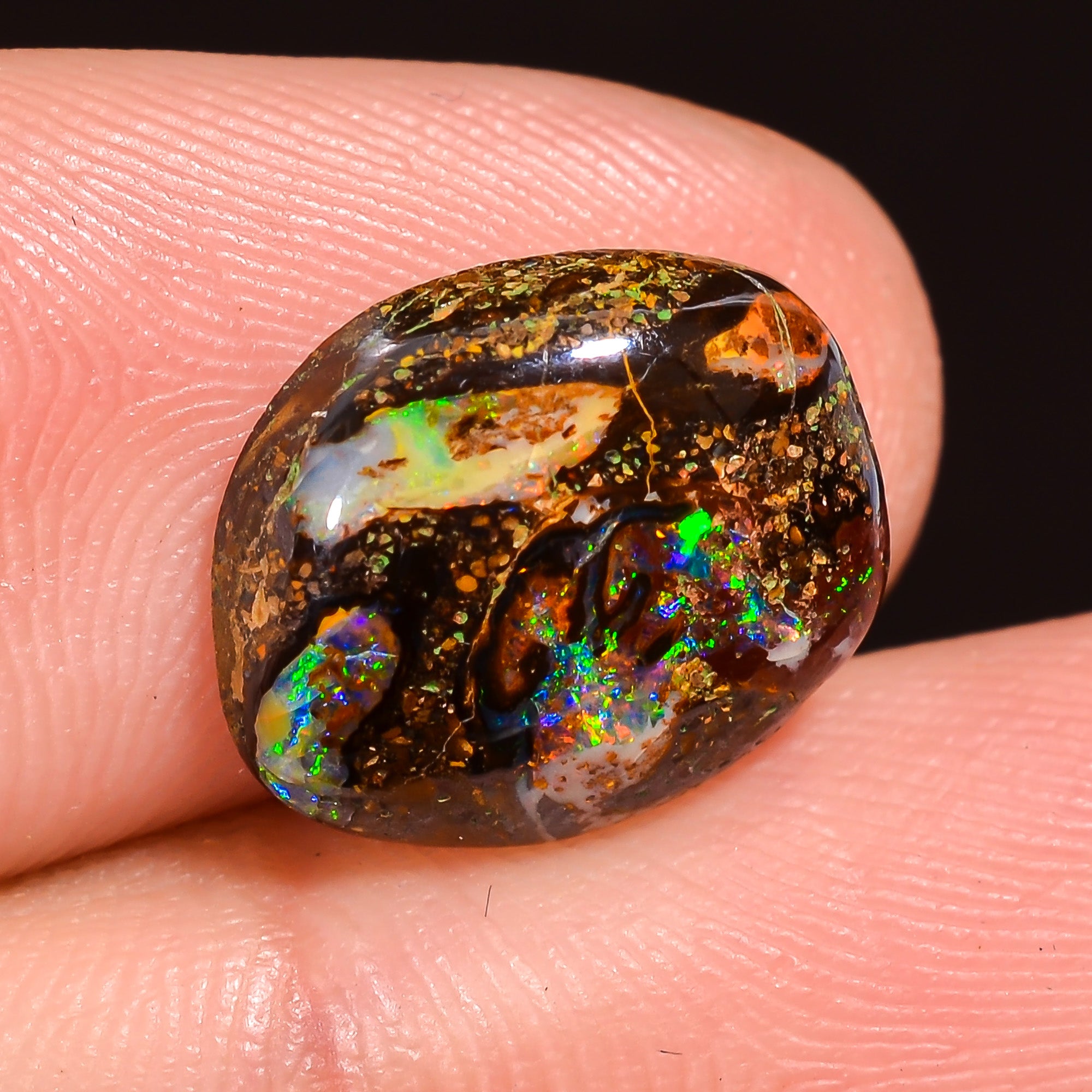 Natural Boulder Opal Fancy Shape Cabochon Loose Gemstone 12X9X3 mm 4 Ct.OP-236