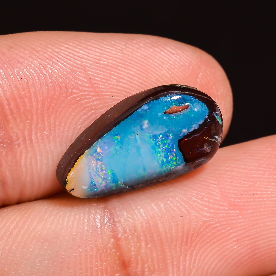 Natural Boulder Opal Fancy Shape Cabochon Loose Gemstone 14X7X3 mm 5 Ct.OP-237