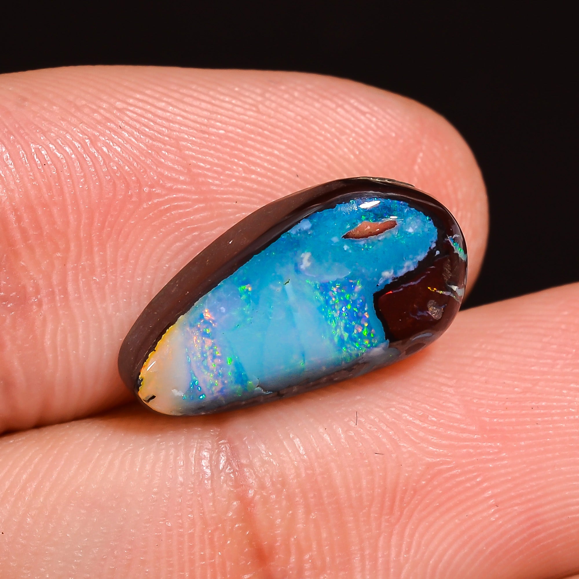 Natural Boulder Opal Fancy Shape Cabochon Loose Gemstone 14X7X3 mm 5 Ct.OP-237