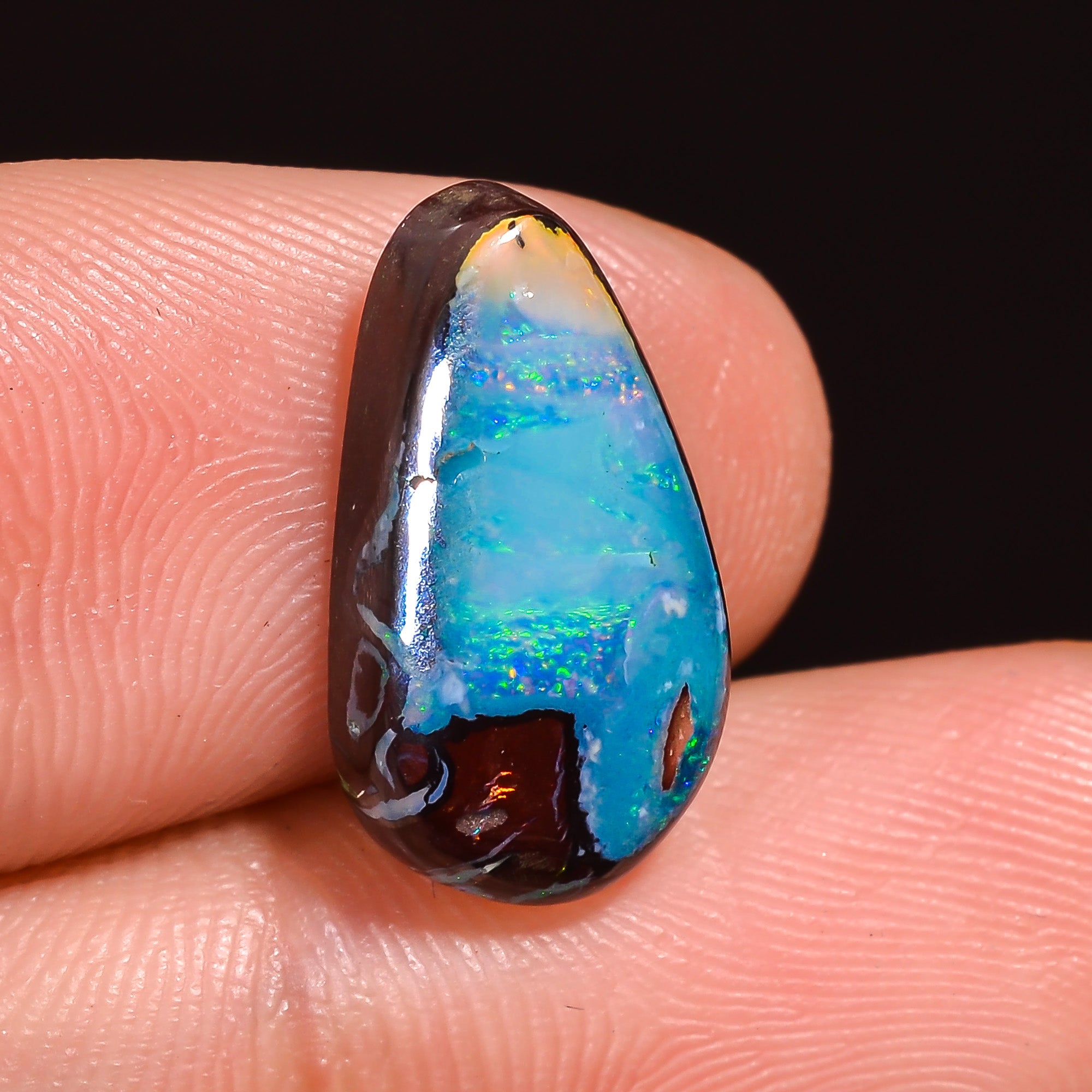 Natural Boulder Opal Fancy Shape Cabochon Loose Gemstone 14X7X3 mm 5 Ct.OP-237