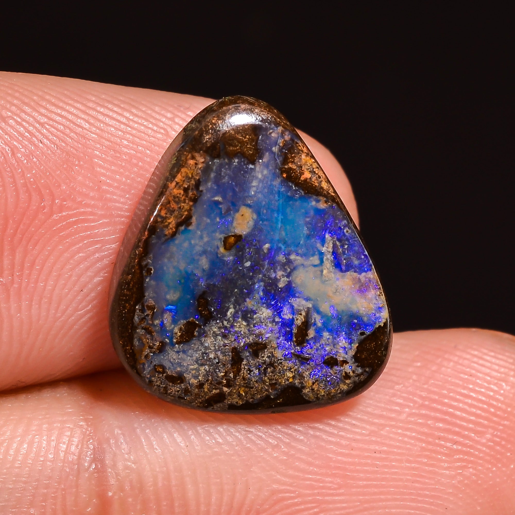 Natural Boulder Opal Fancy Shape Cabochon Loose Gemstone 14X11X3 mm 7.5 Ct.OP-238