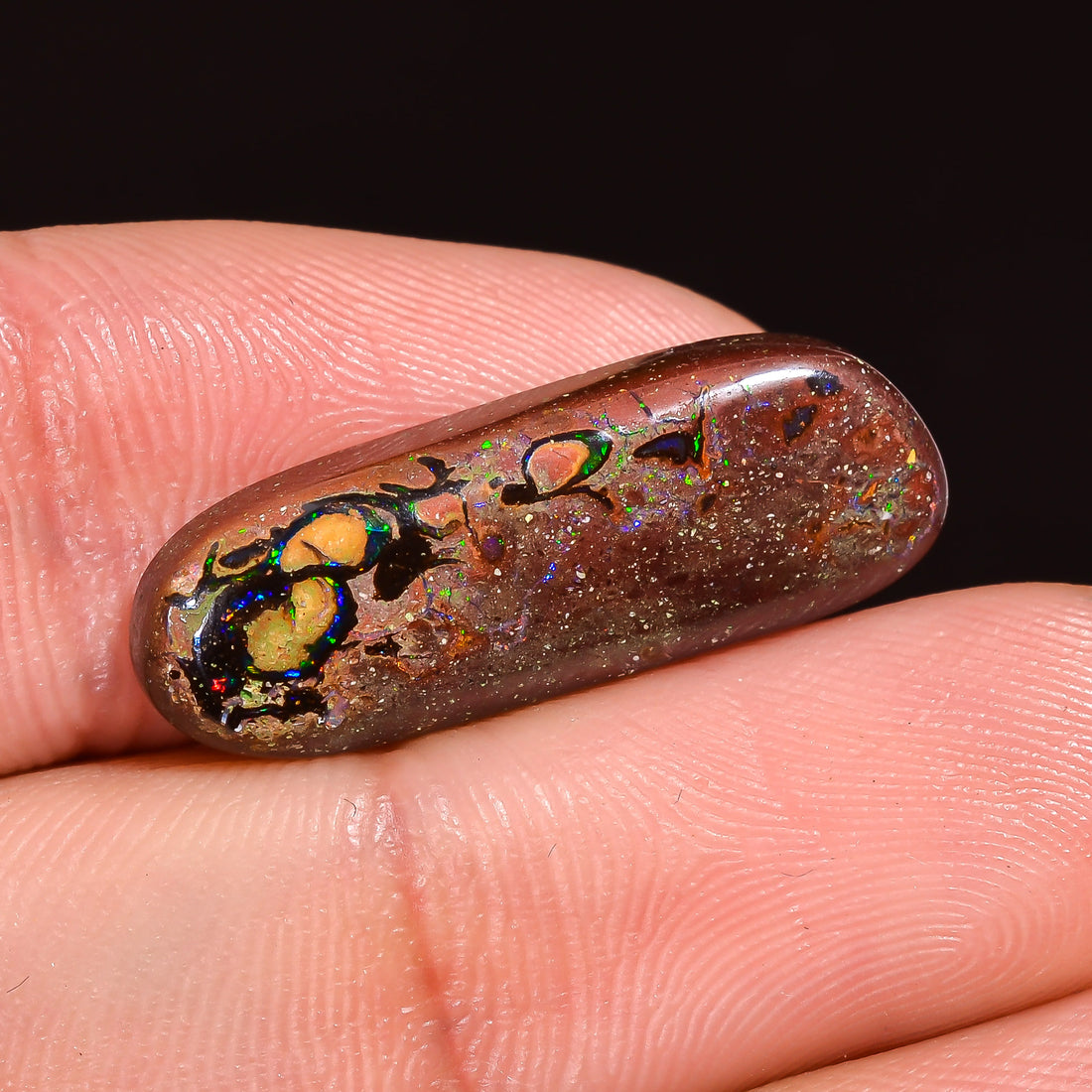 Natural Boulder Opal Fancy Shape Cabochon Loose Gemstone 22X7X3 mm 9.5 Ct.OP-243