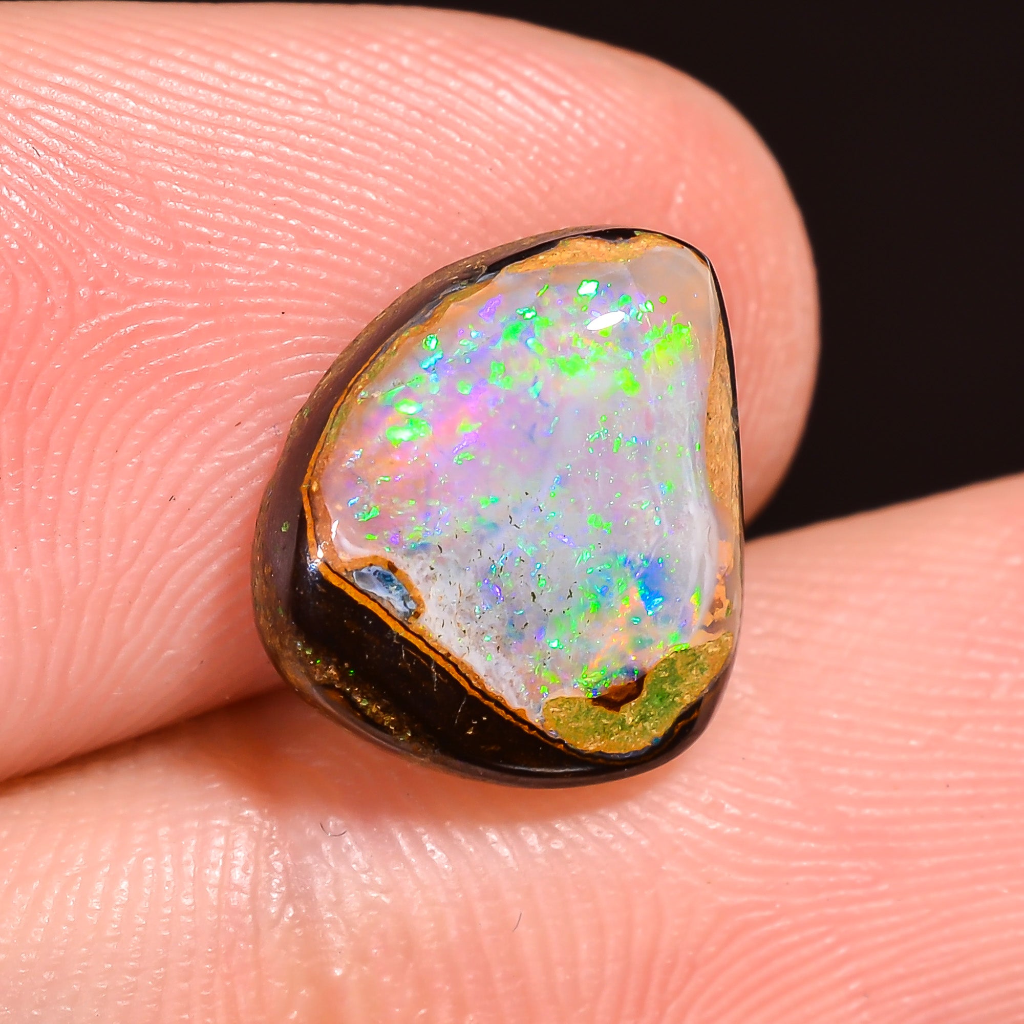 Natural Boulder Opal Fancy Shape Cabochon Loose Gemstone 10X9X3 mm 4 Ct.OP-244