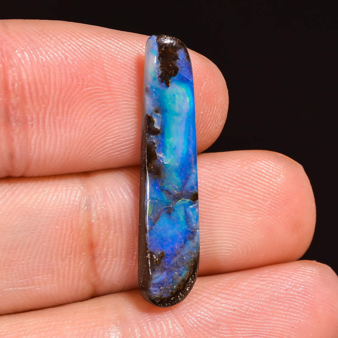 Natural Boulder Opal Fancy Shape Cabochon Loose Gemstone 26X5X2 mm 5.5 Ct.OP-249