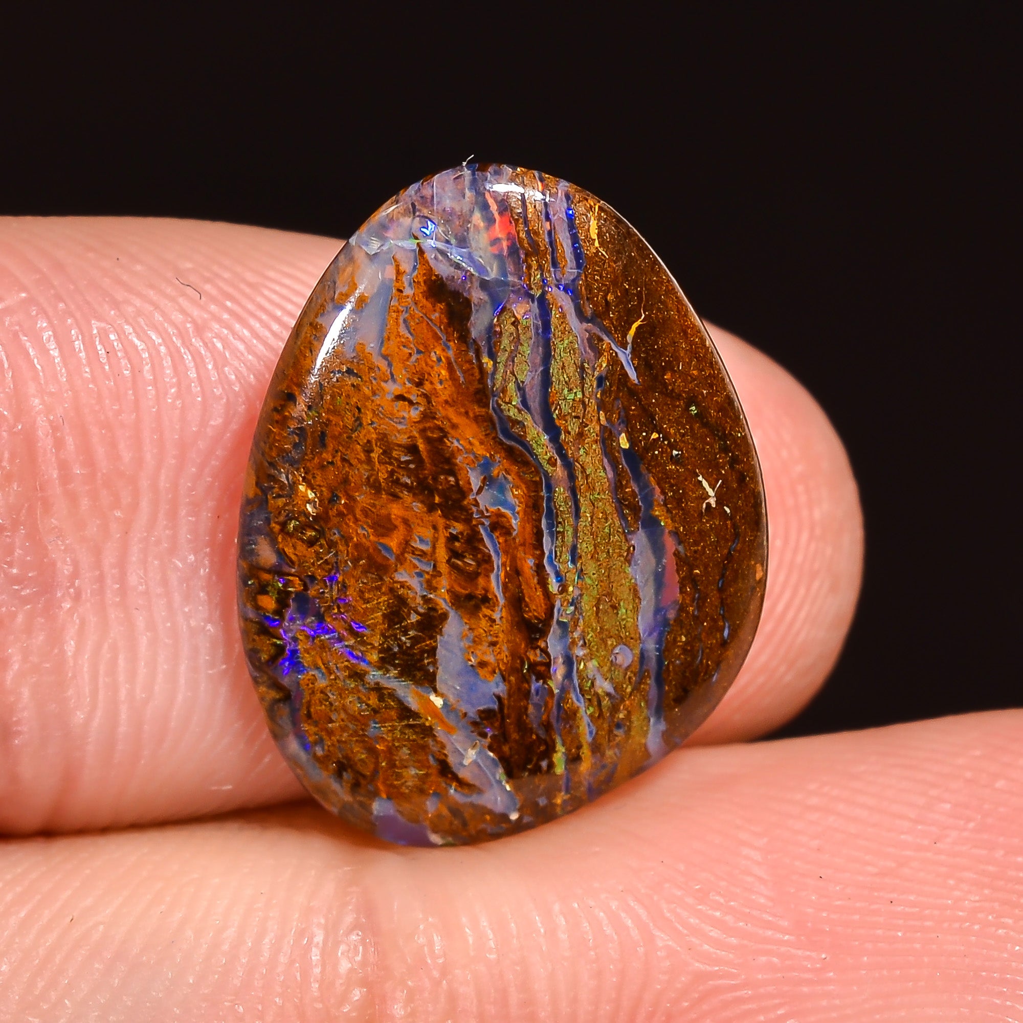 Natural Boulder Opal Fancy Shape Cabochon Loose Gemstone 16X12X2 mm 5 Ct.OP-251