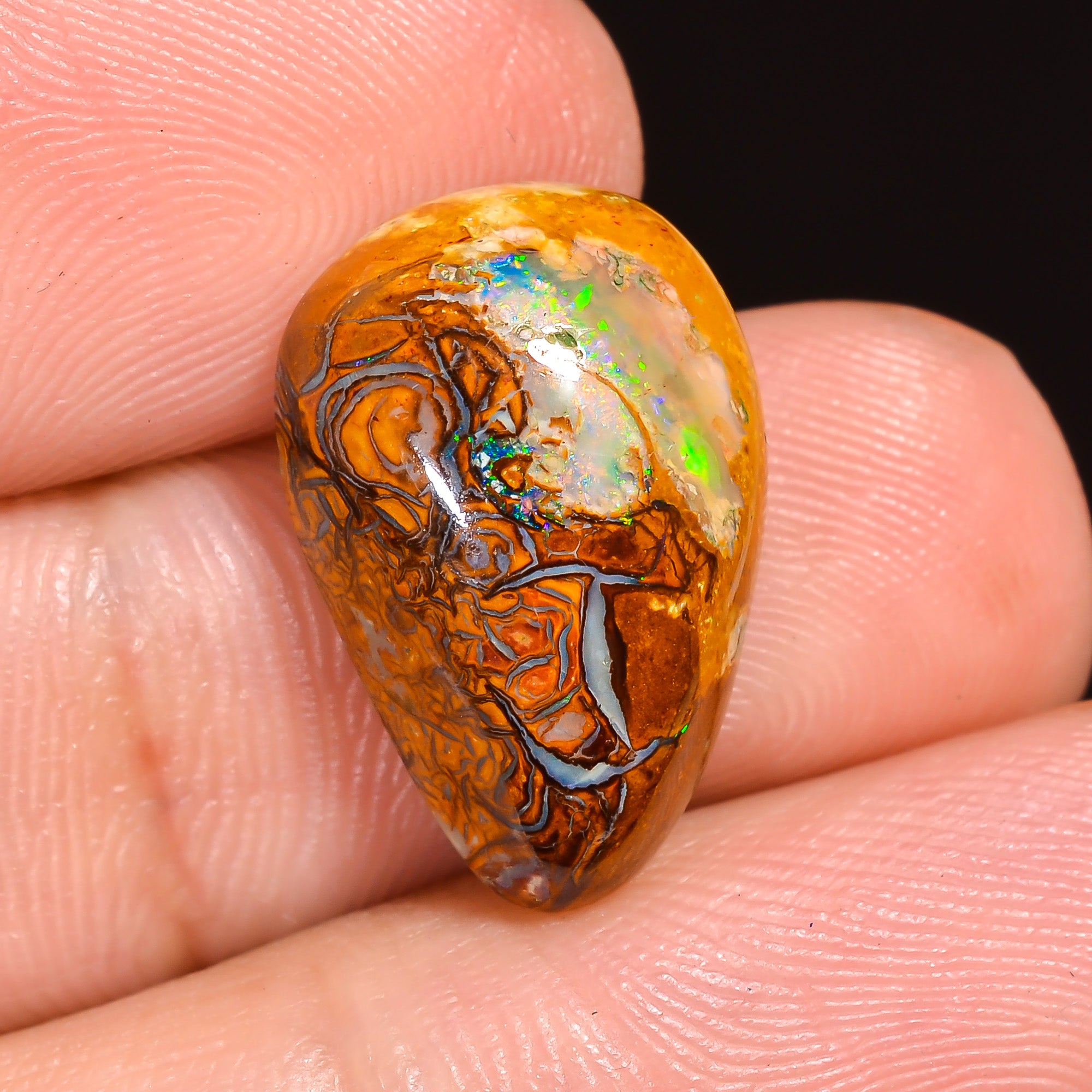 Natural Boulder Opal Fancy Shape Cabochon Loose Gemstone 16X11X5 mm 8 Ct.OP-252