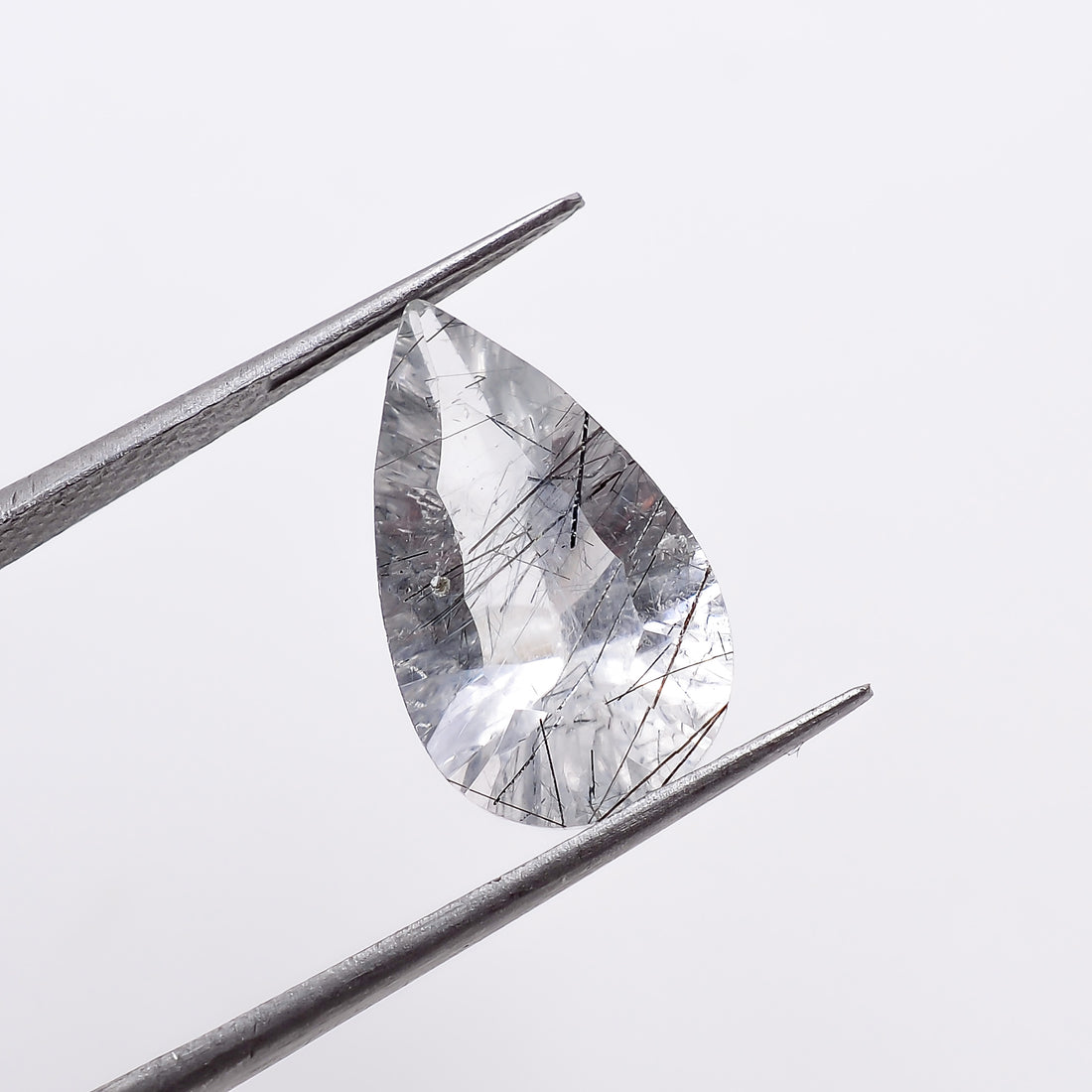 Natural Black Rutile Quartz Pear Shape Cut Stone Loose Gemstone For Making Jewelry 4 Ct. 15X9X6 mm S-1209