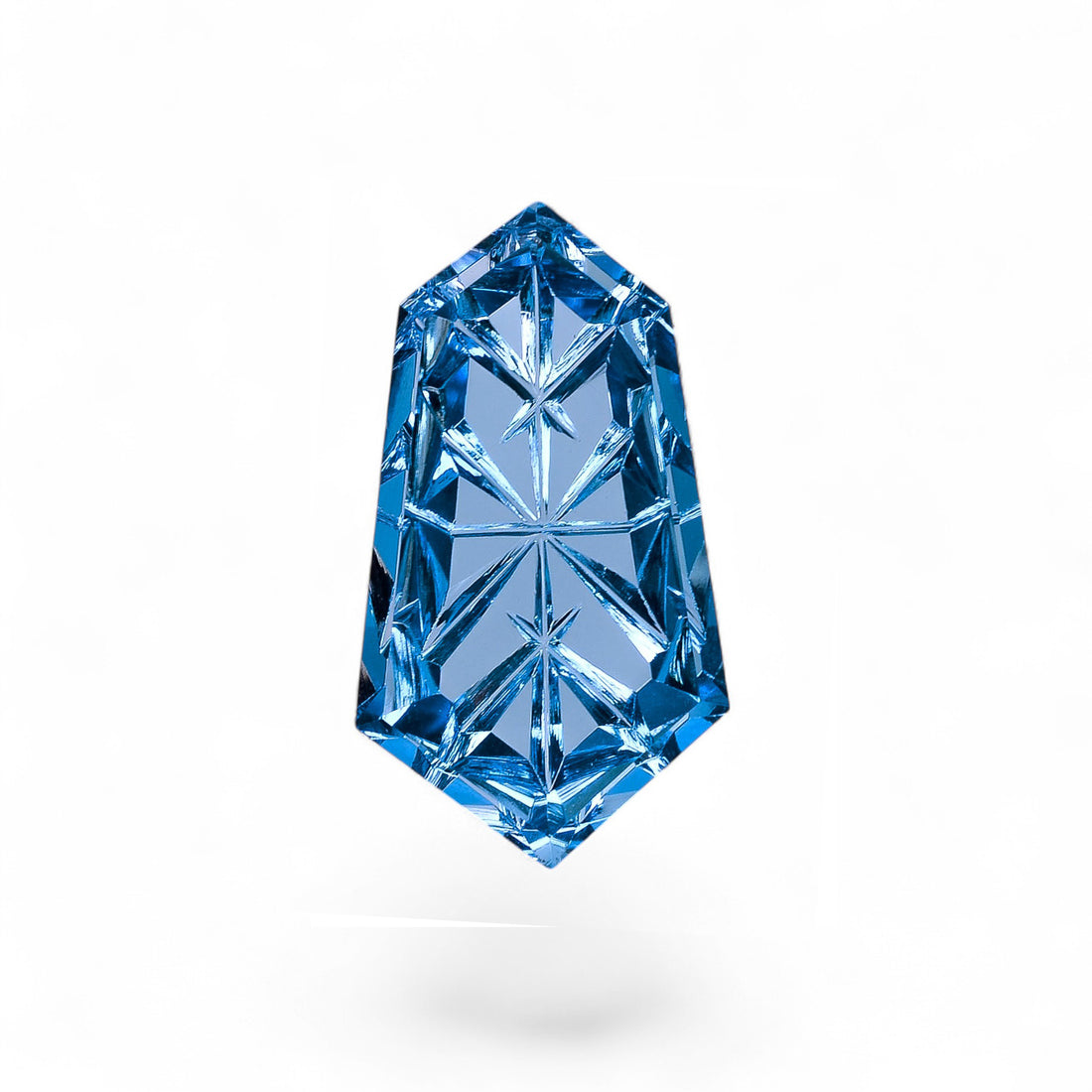 Natural Blue Topaz Fancy Shape Carved Loose Gemstone For Making Jewelry 20.5Ct. 24X14X6mmY-10629