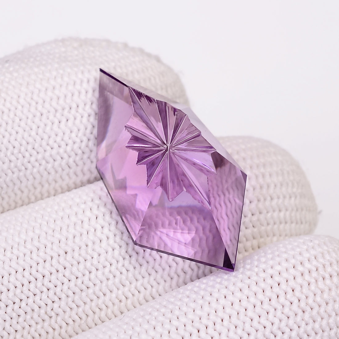 Natural Amethyst Fancy Shape Carved Loose Gemstone For Making Jewelry 20 Ct. 27X14X8mm Y-10638
