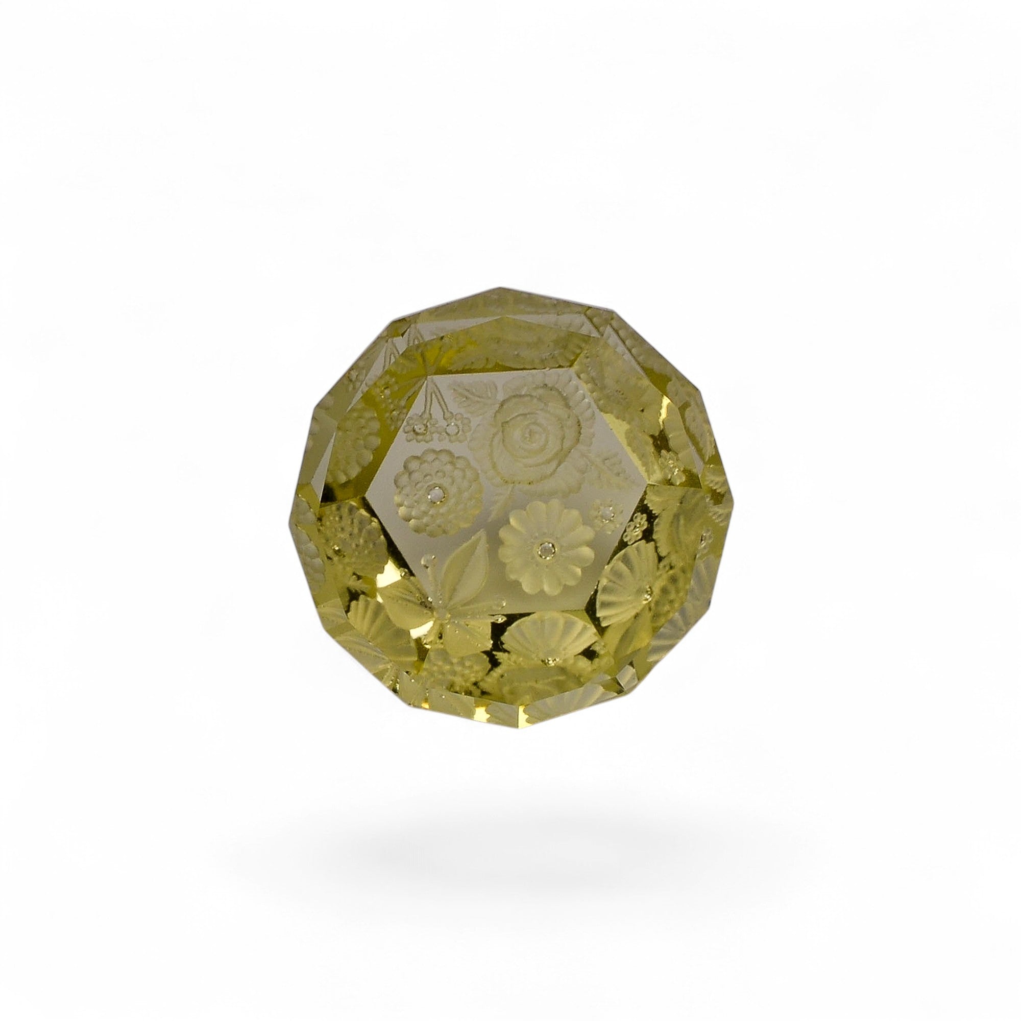 Natural Lemon Quartz Octagon Shape Carved Loose Gemstone For Making Jewelry 23 Ct.18X18X9mm Y-10641