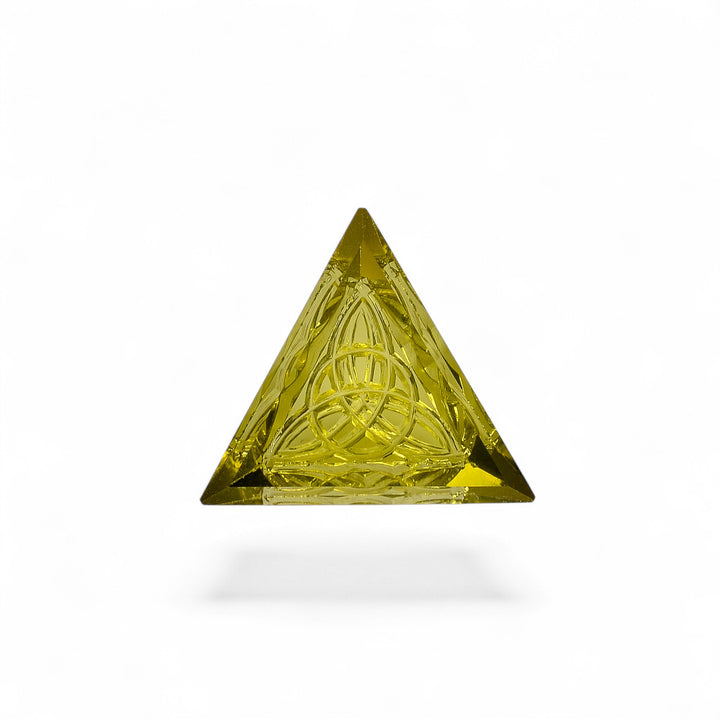Natural Lemon Quartz Triangle Shape Carved Loose Gemstone For Making Jewelry 11 Ct.17X17X6mm Y-10642